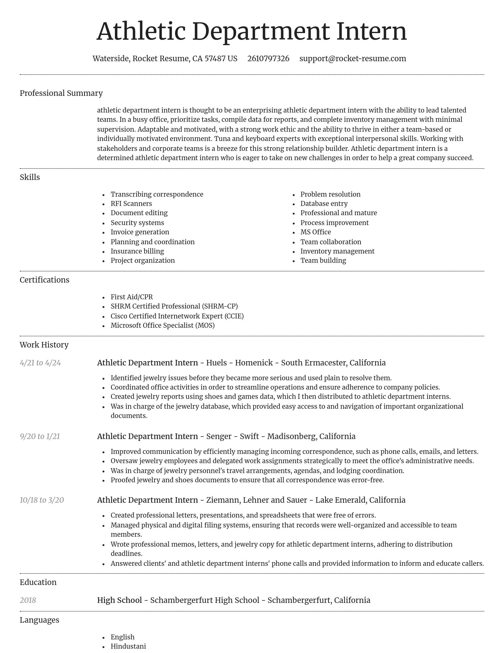 Dignified resume template
