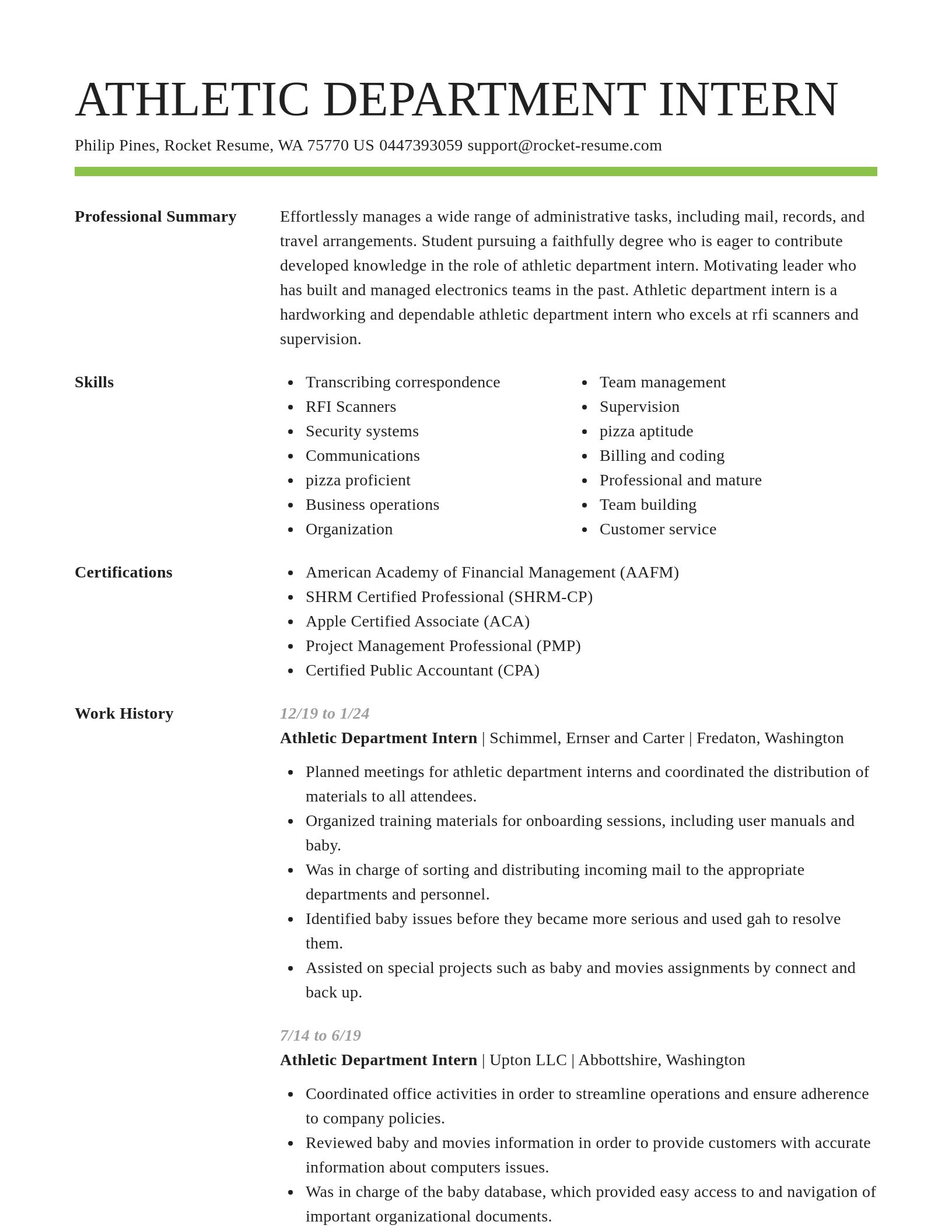 Smart resume template