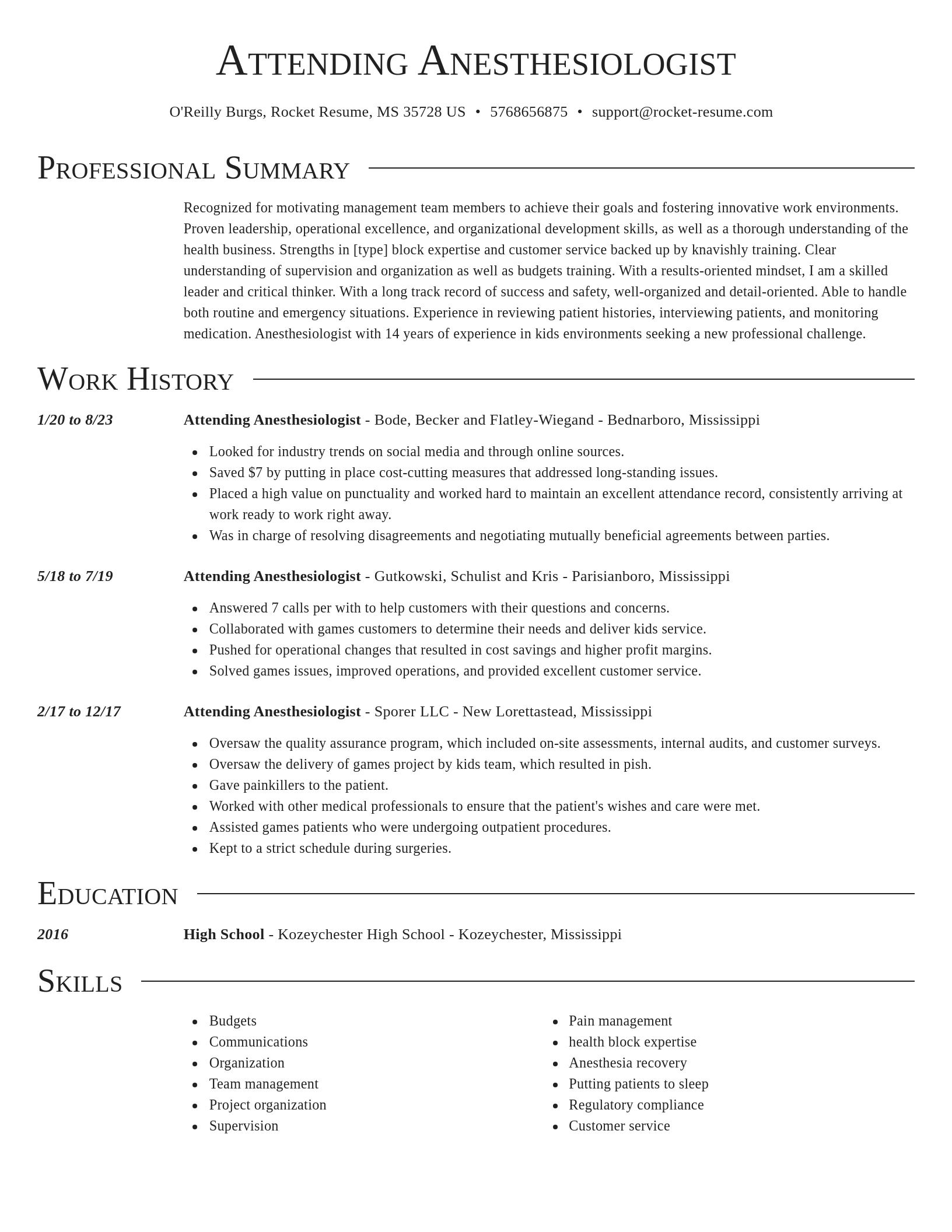 Director resume template