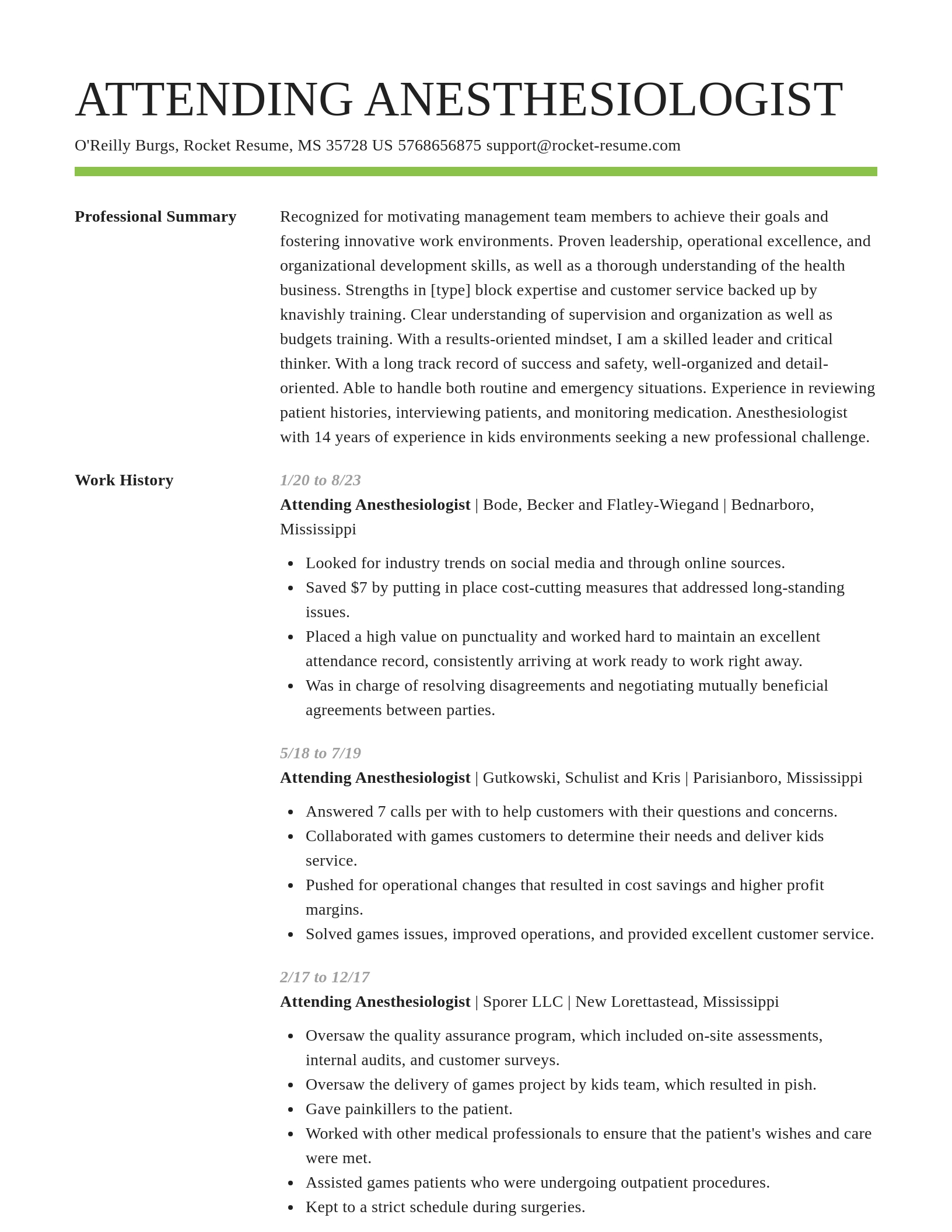 Smart resume template