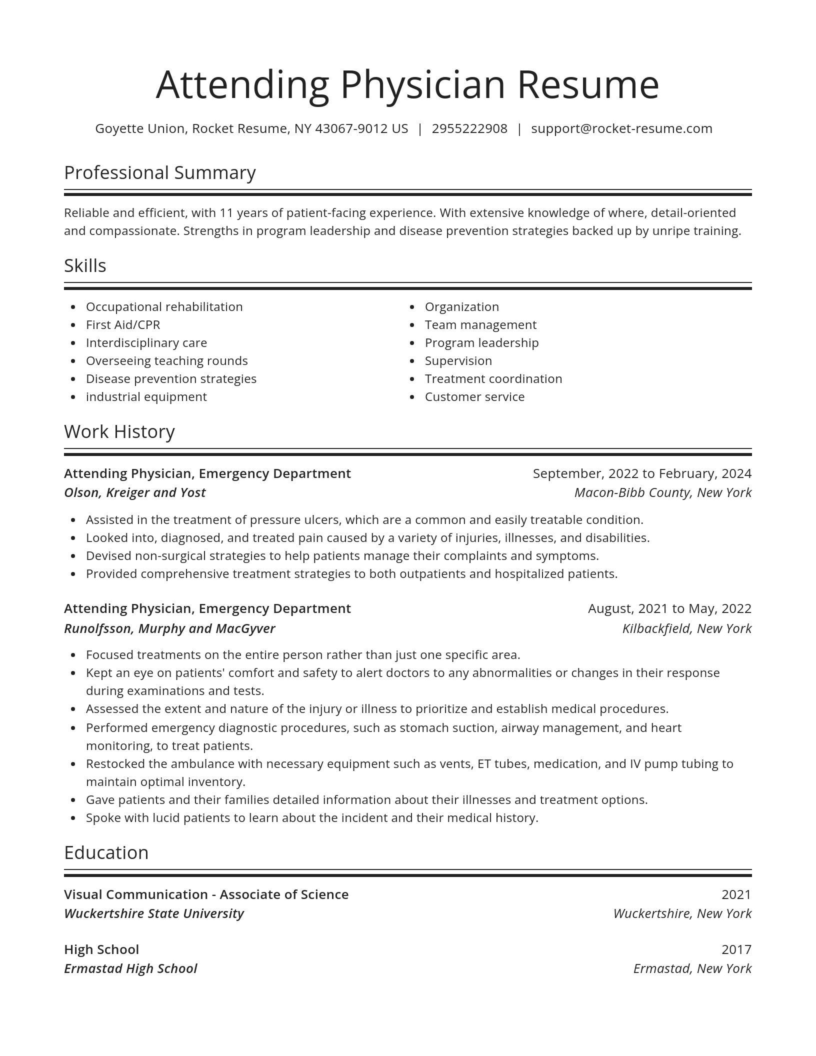 Spotlight resume template