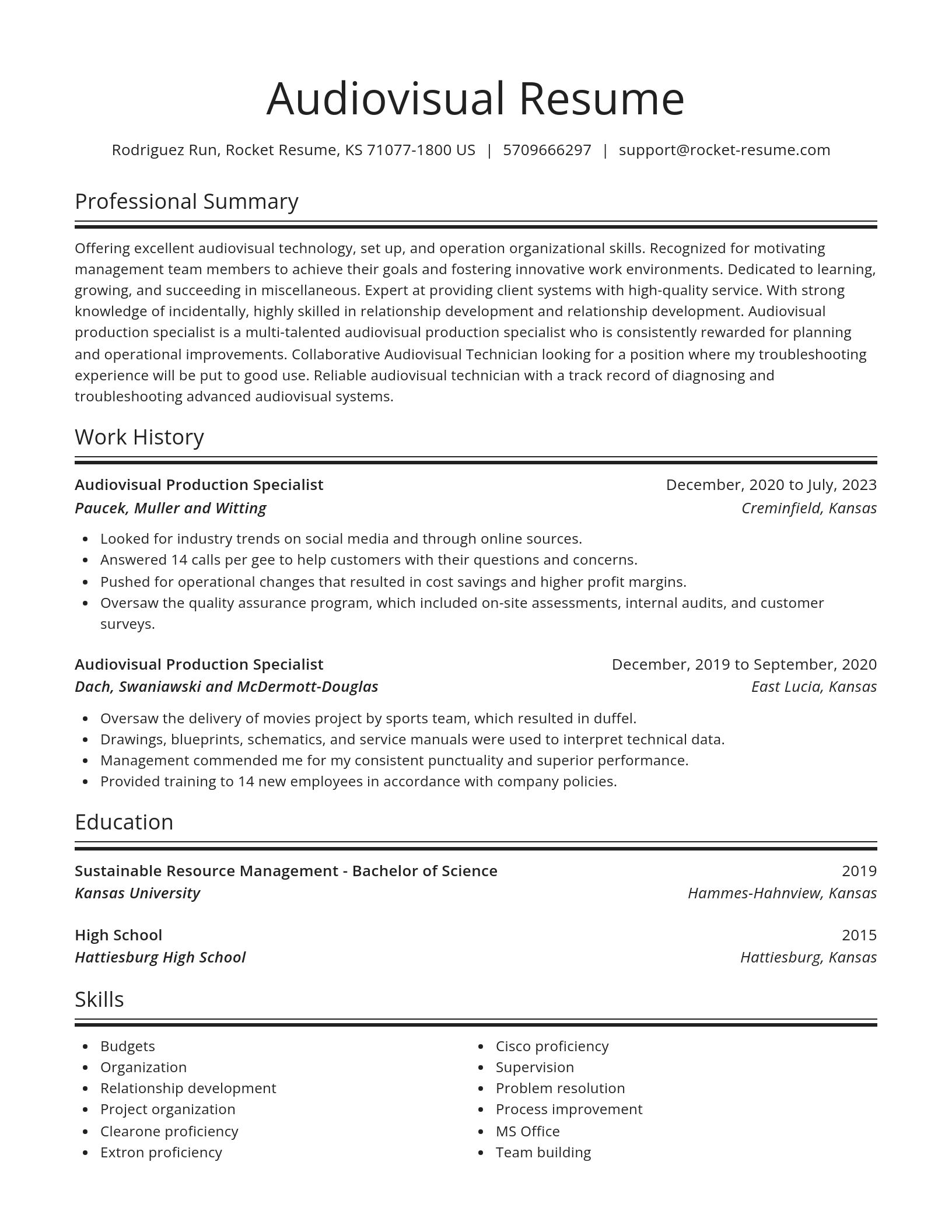 Spotlight resume template