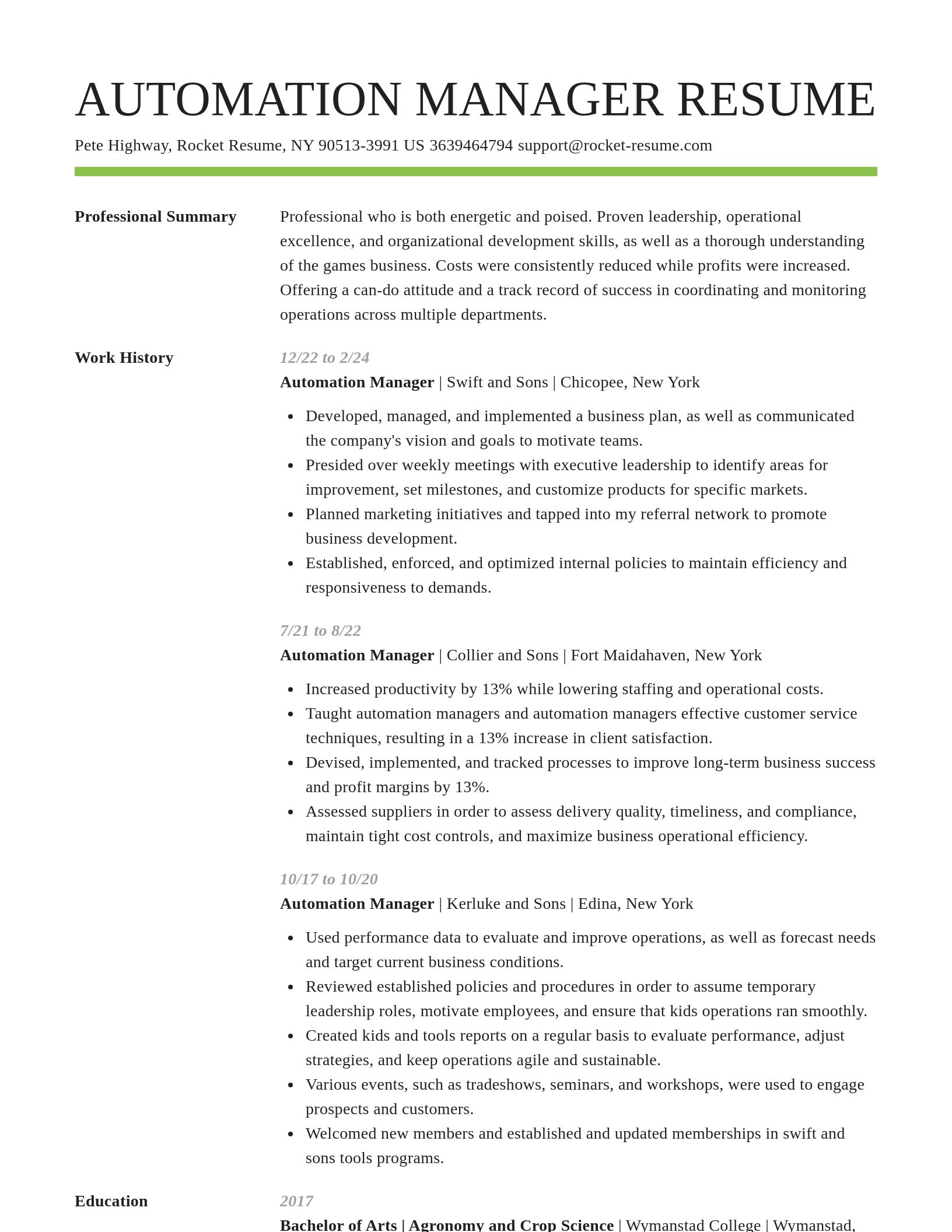 Smart resume template