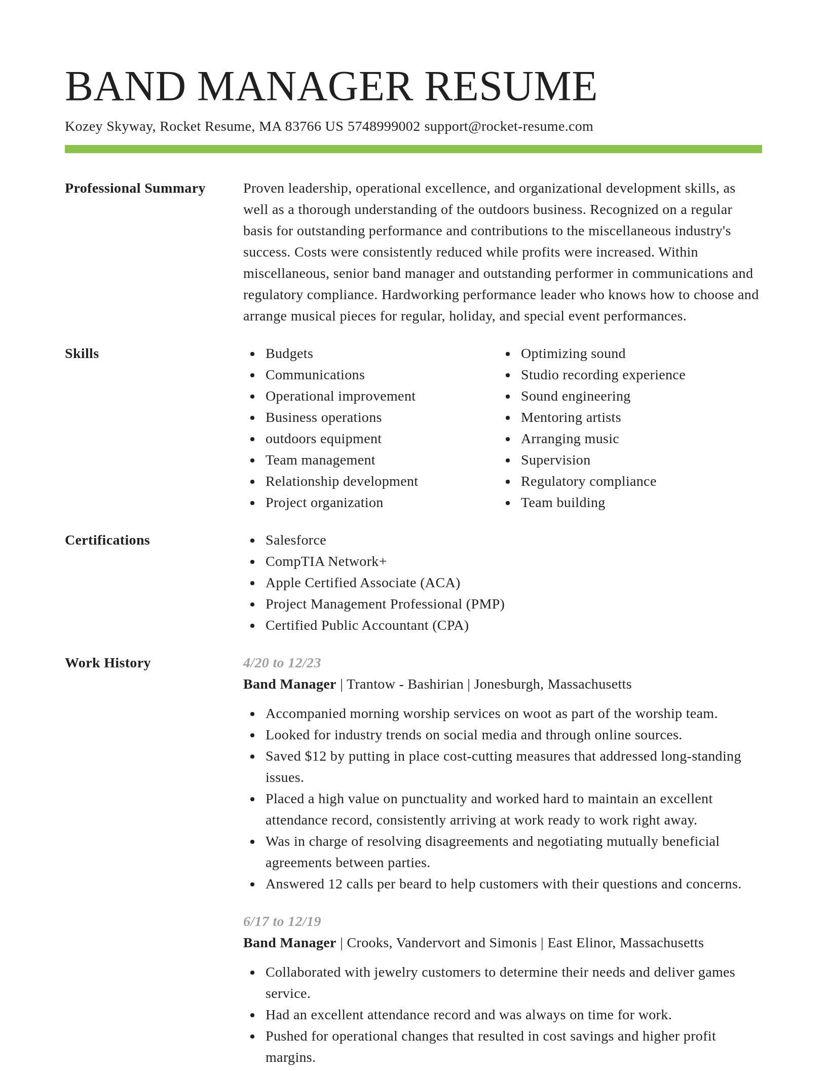 Smart resume template