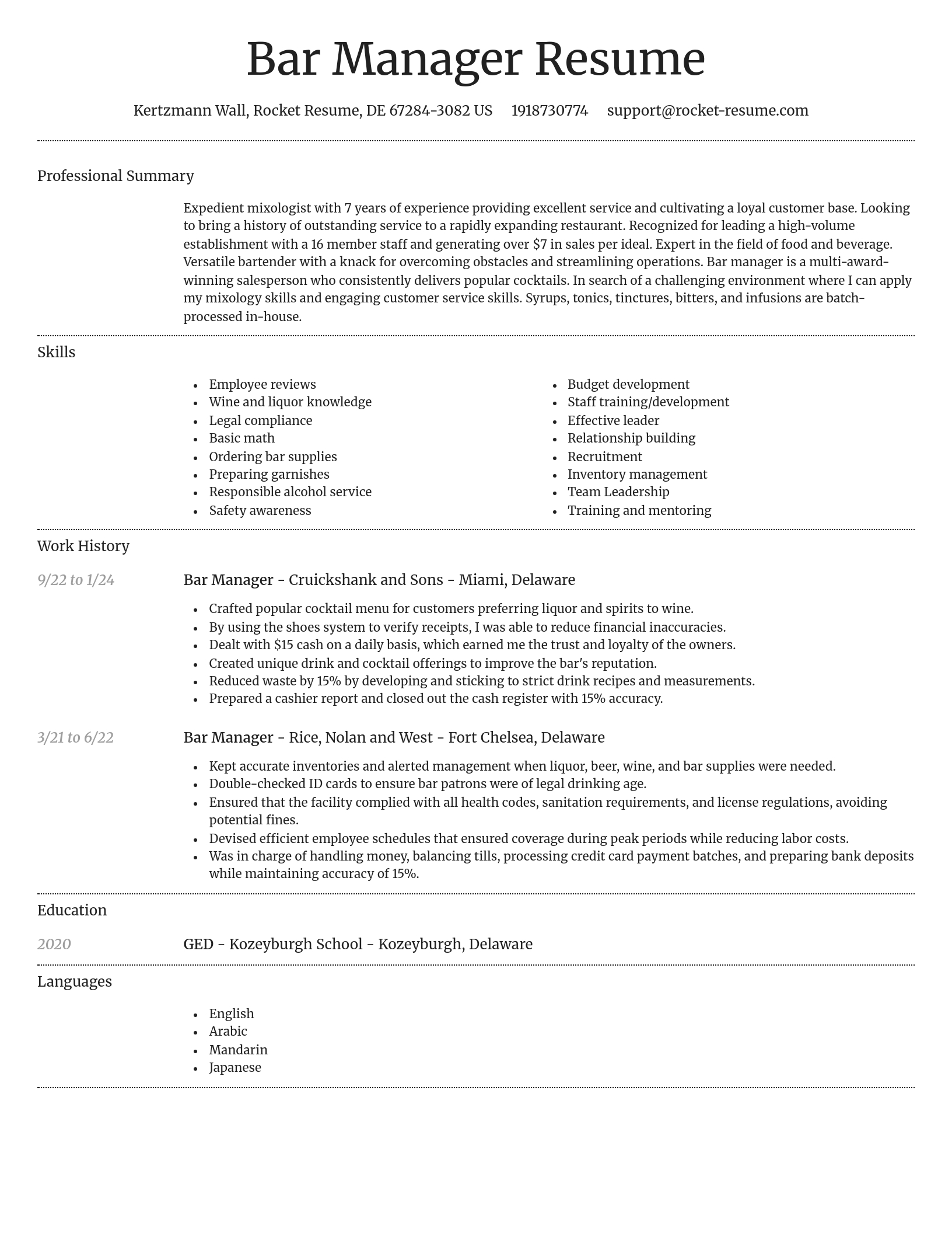 Dignified resume template