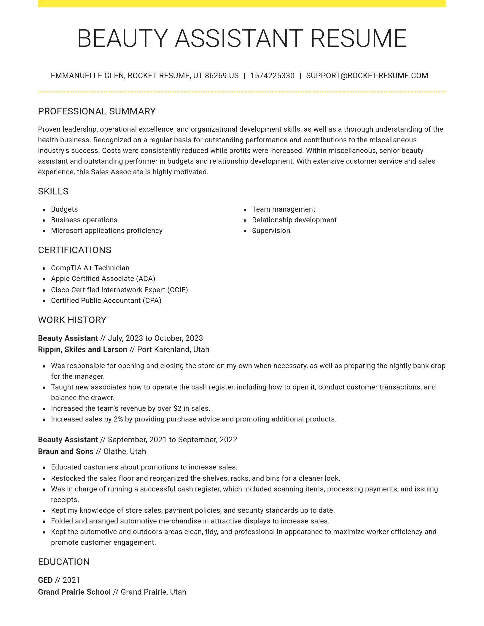 Grand resume template