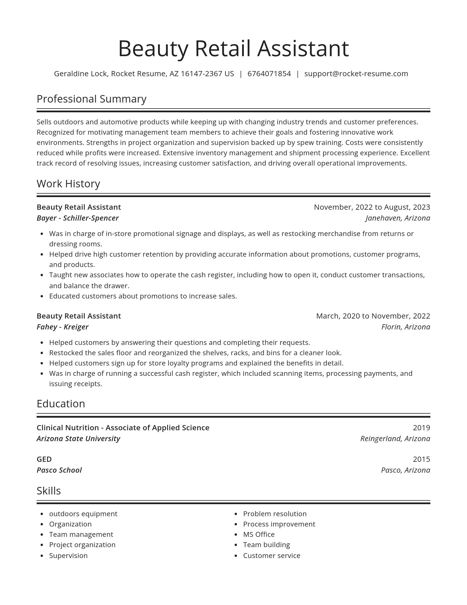 Spotlight resume template