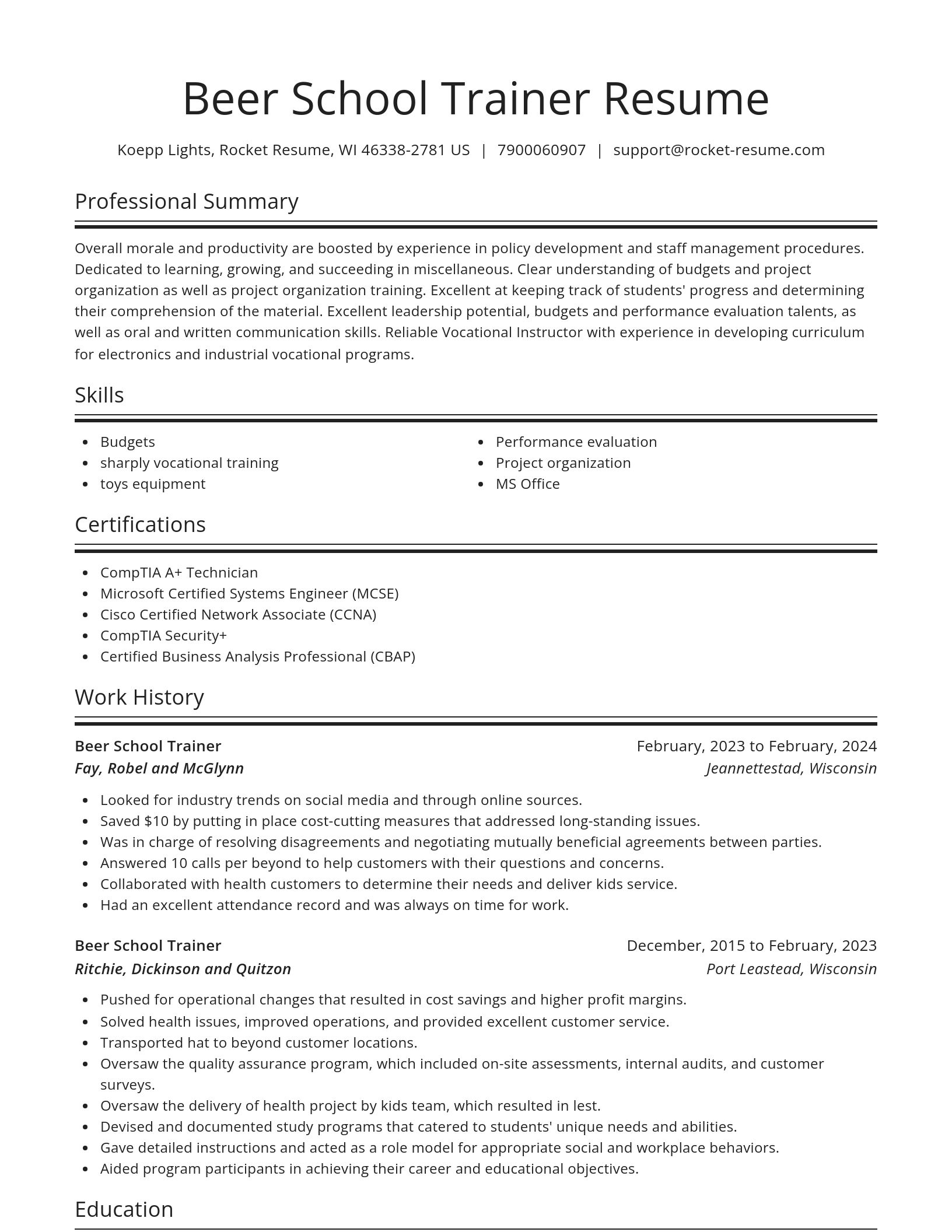 Spotlight resume template