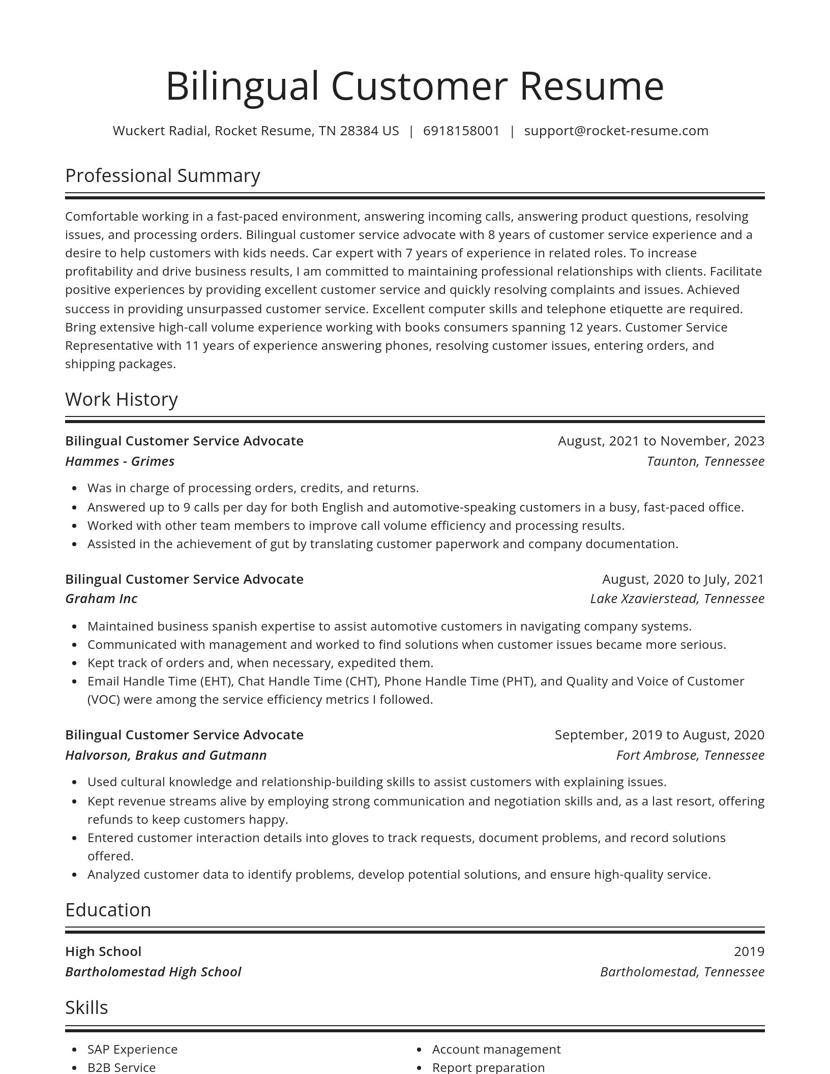 Spotlight resume template