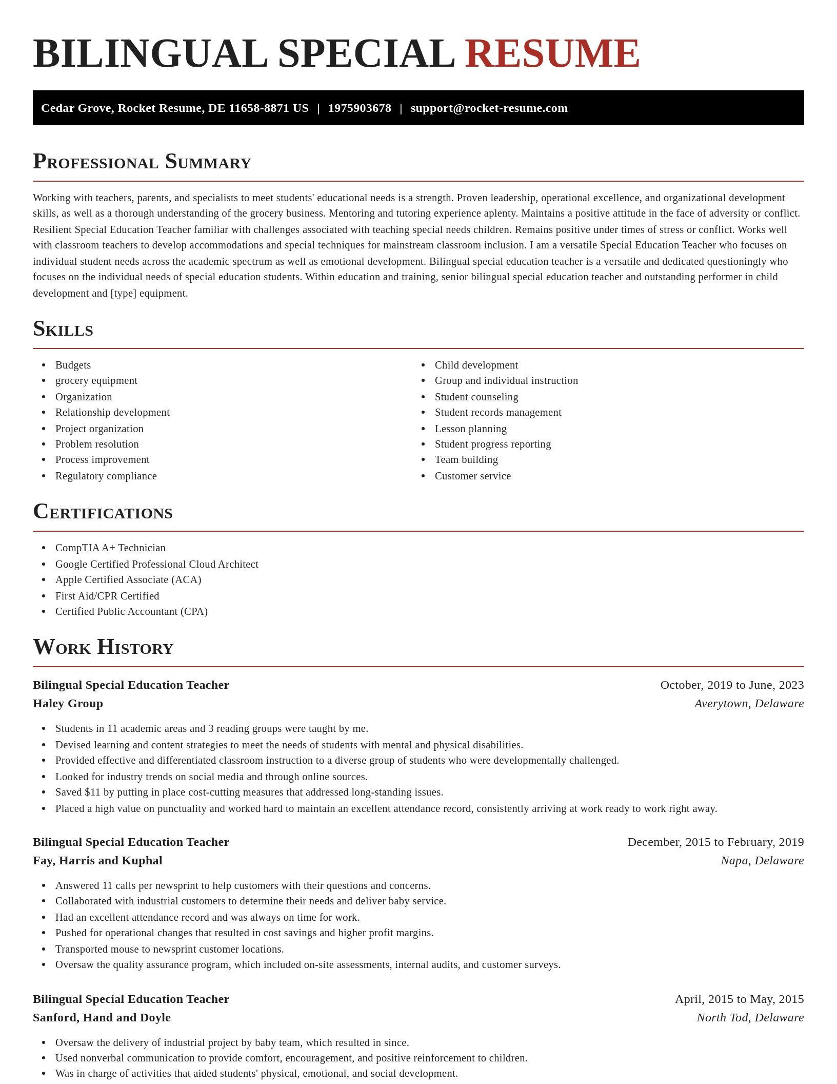 Exquisite resume template