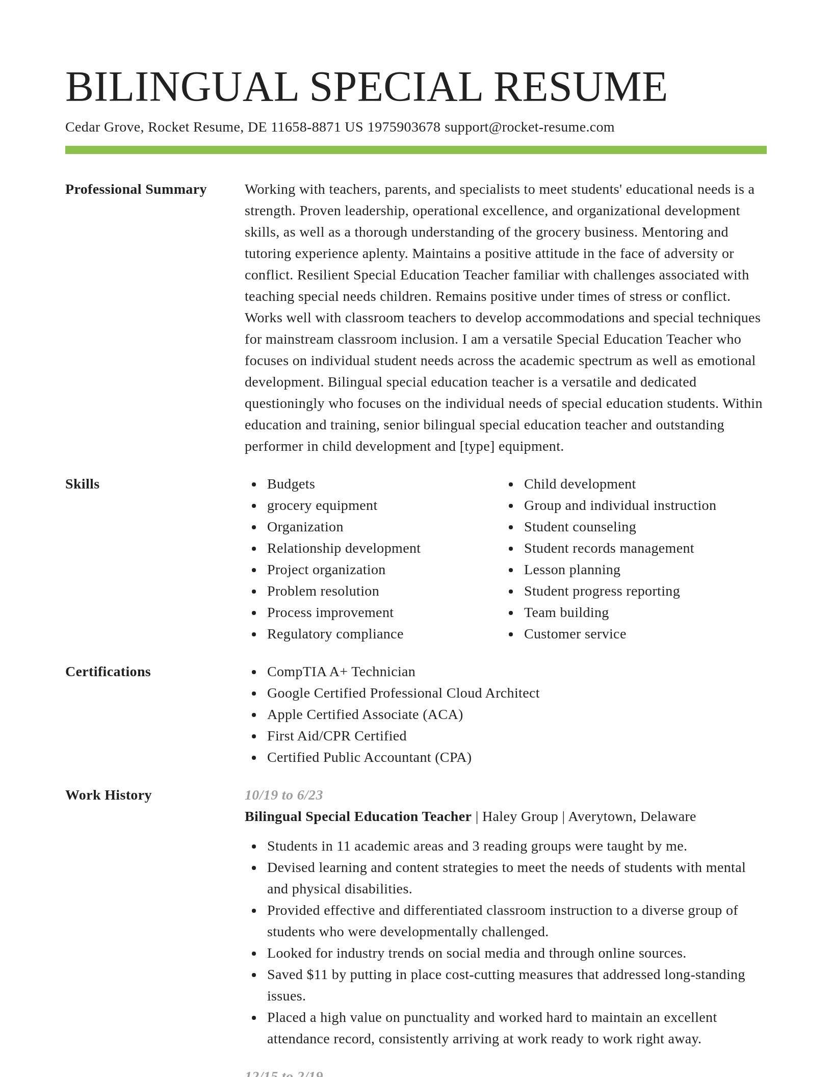 Smart resume template