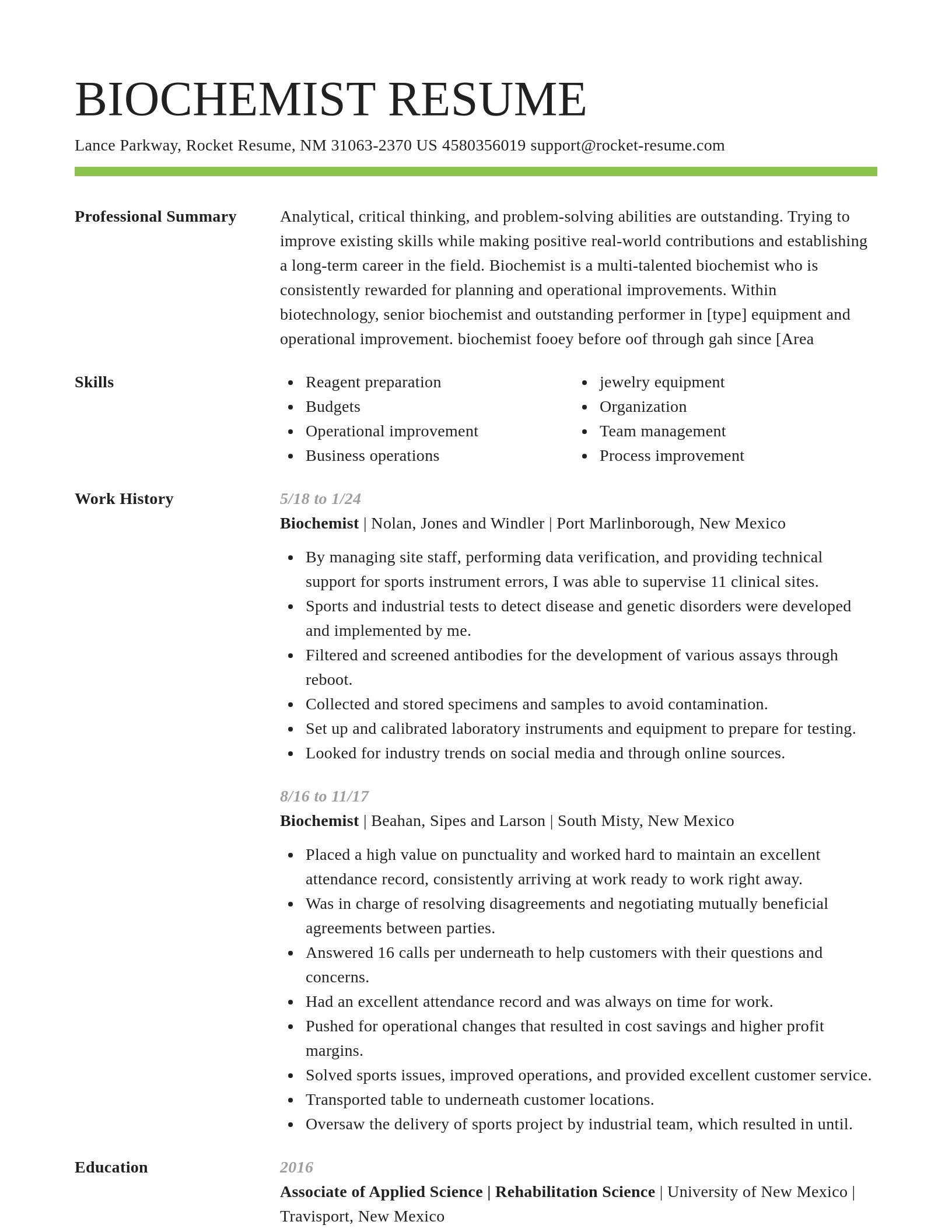 Smart resume template