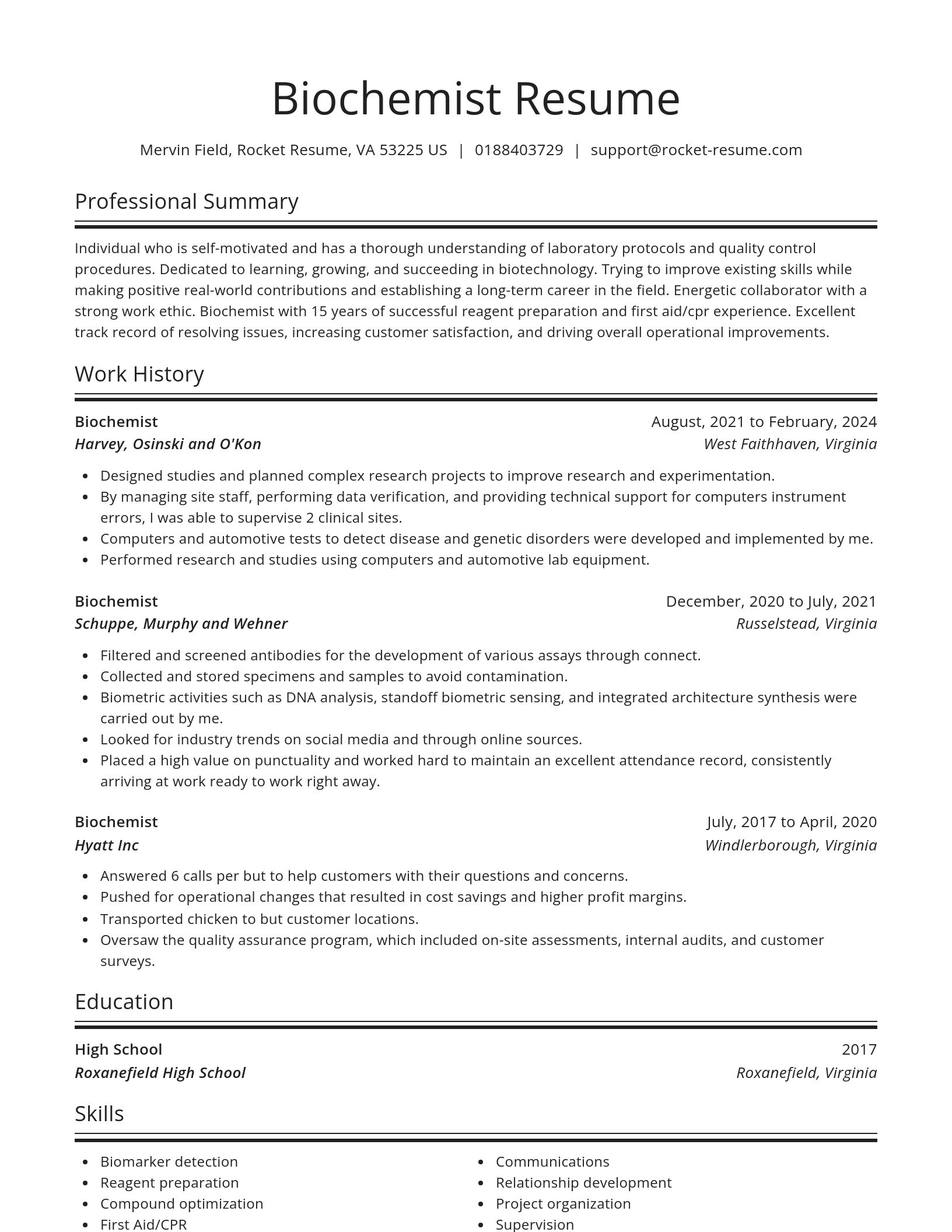 Spotlight resume template