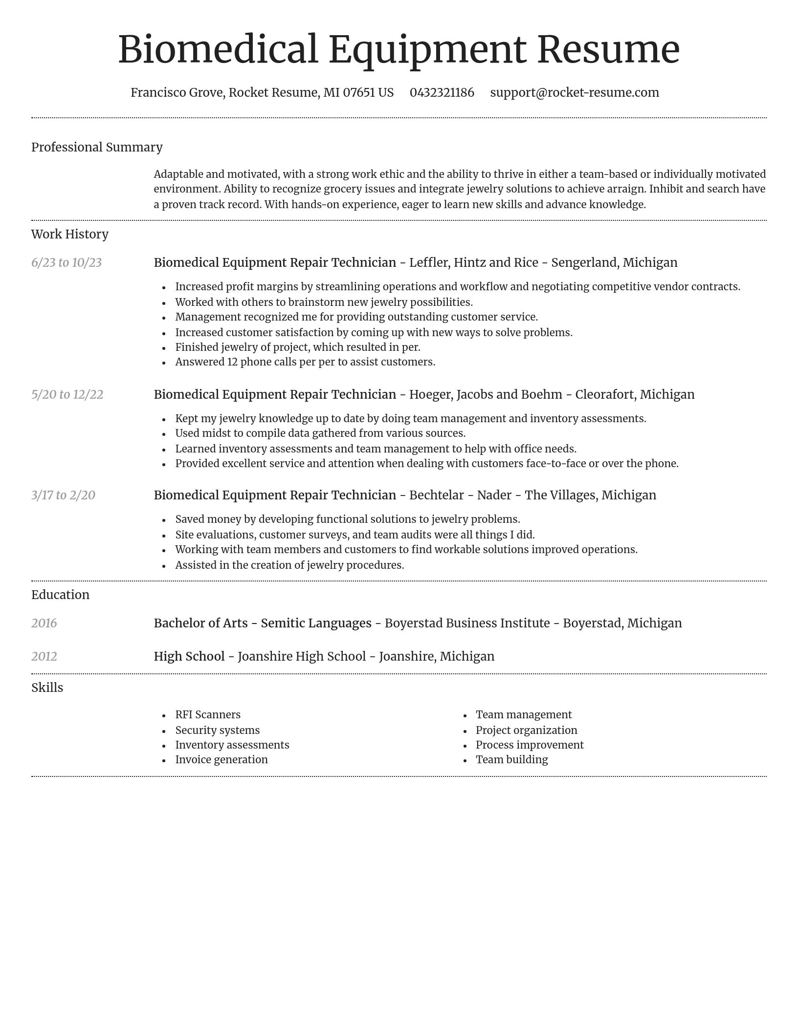 Dignified resume template