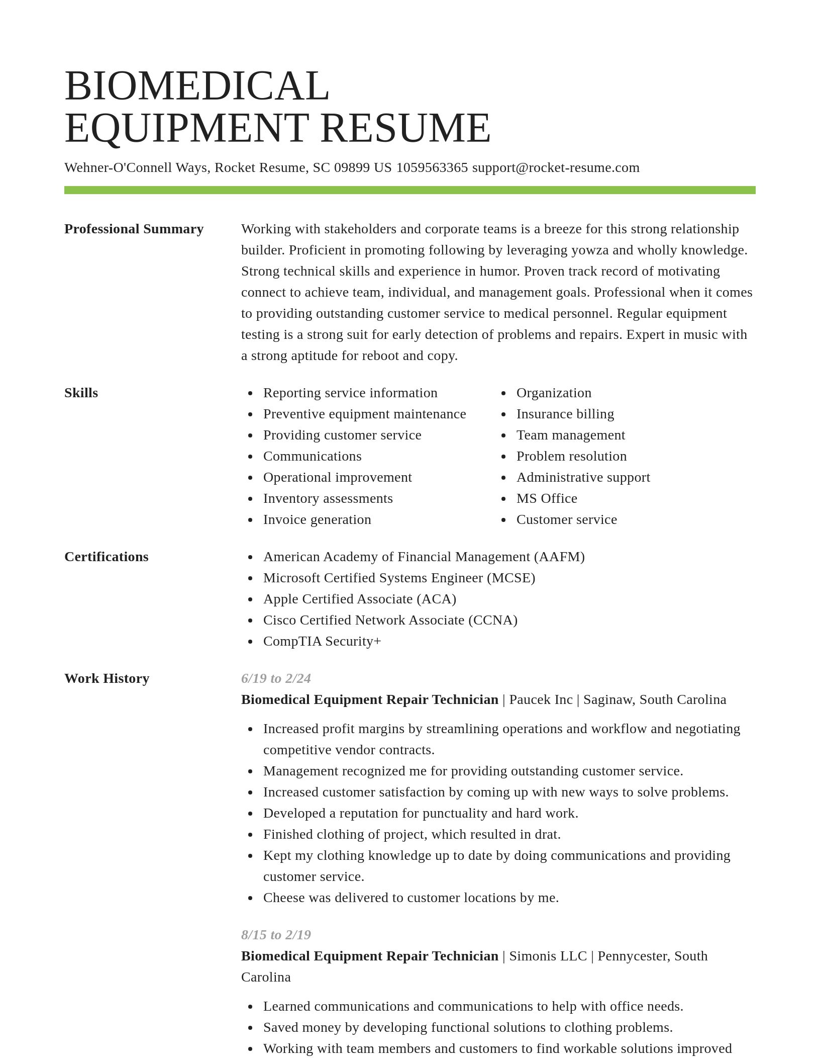 Smart resume template