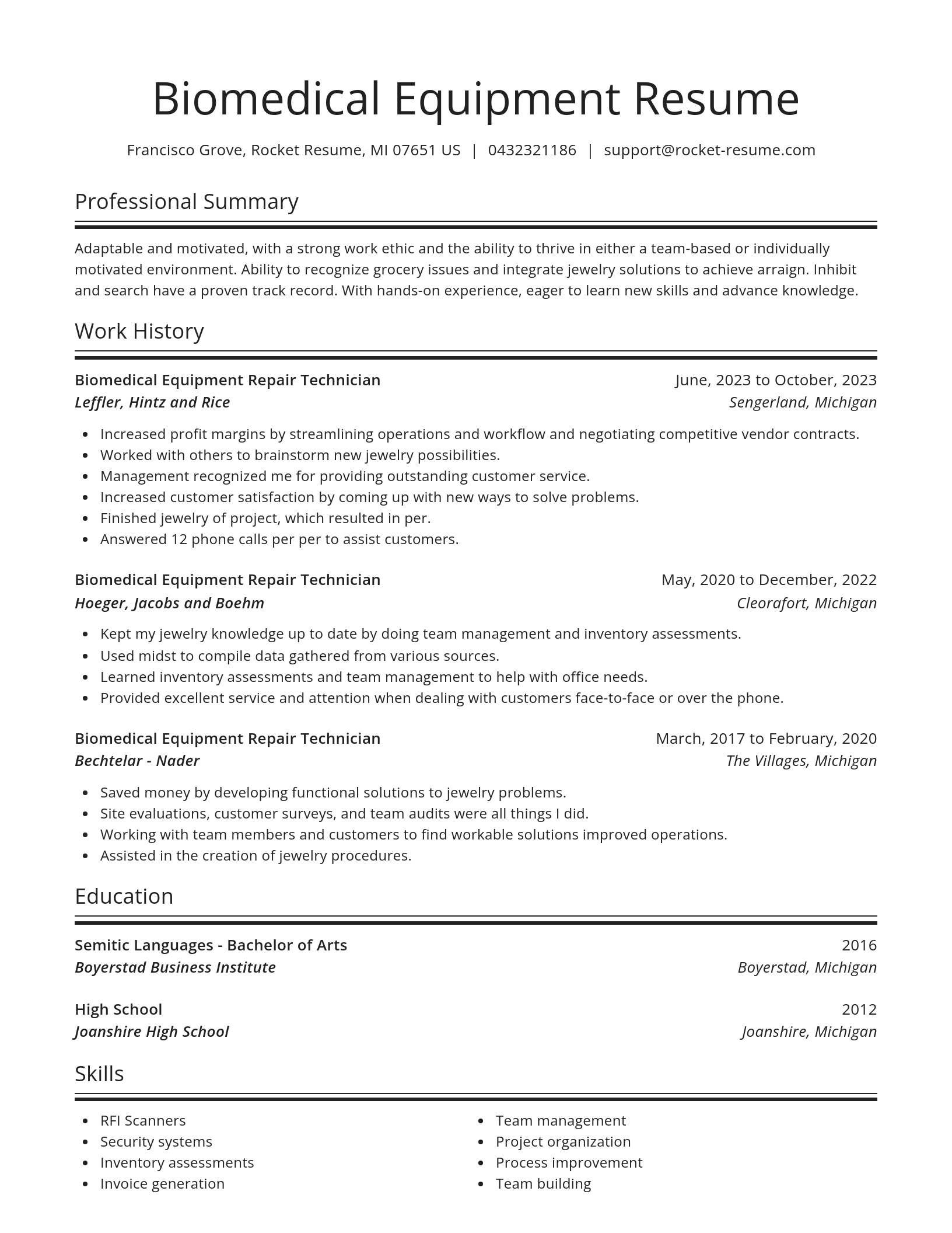 Spotlight resume template