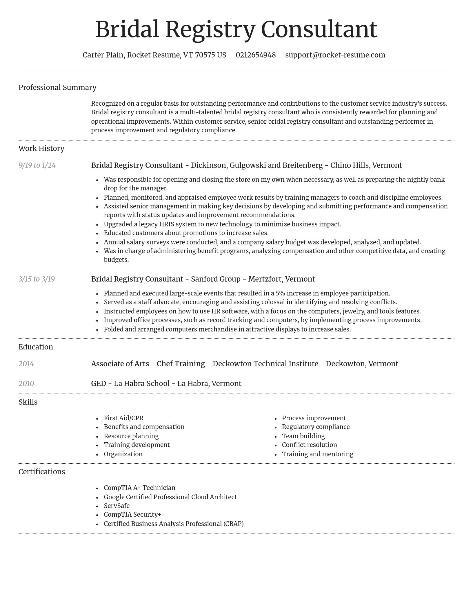 Dignified resume template