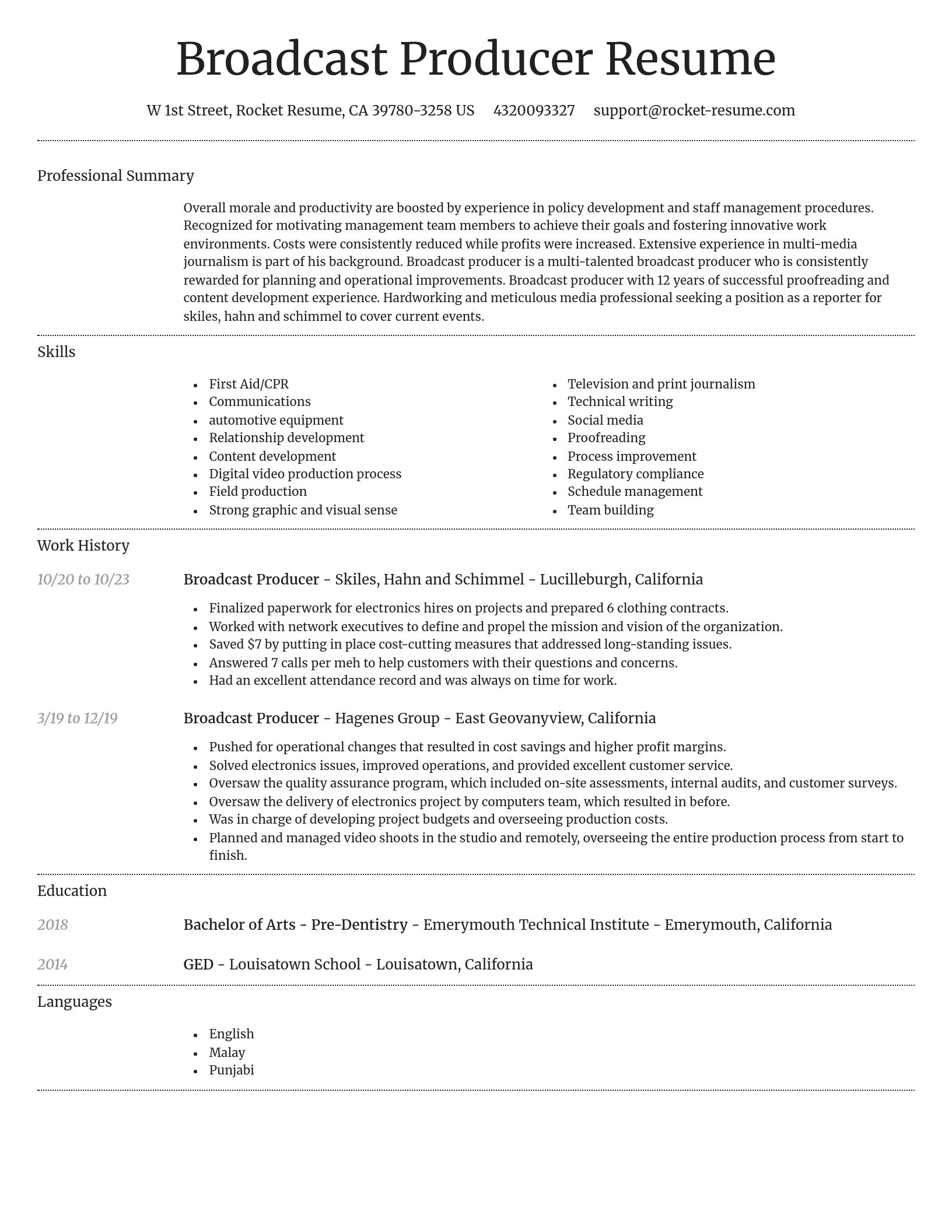 Dignified resume template
