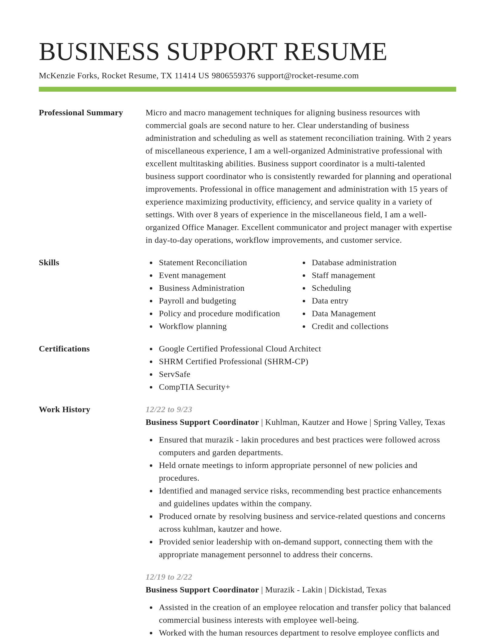 Smart resume template