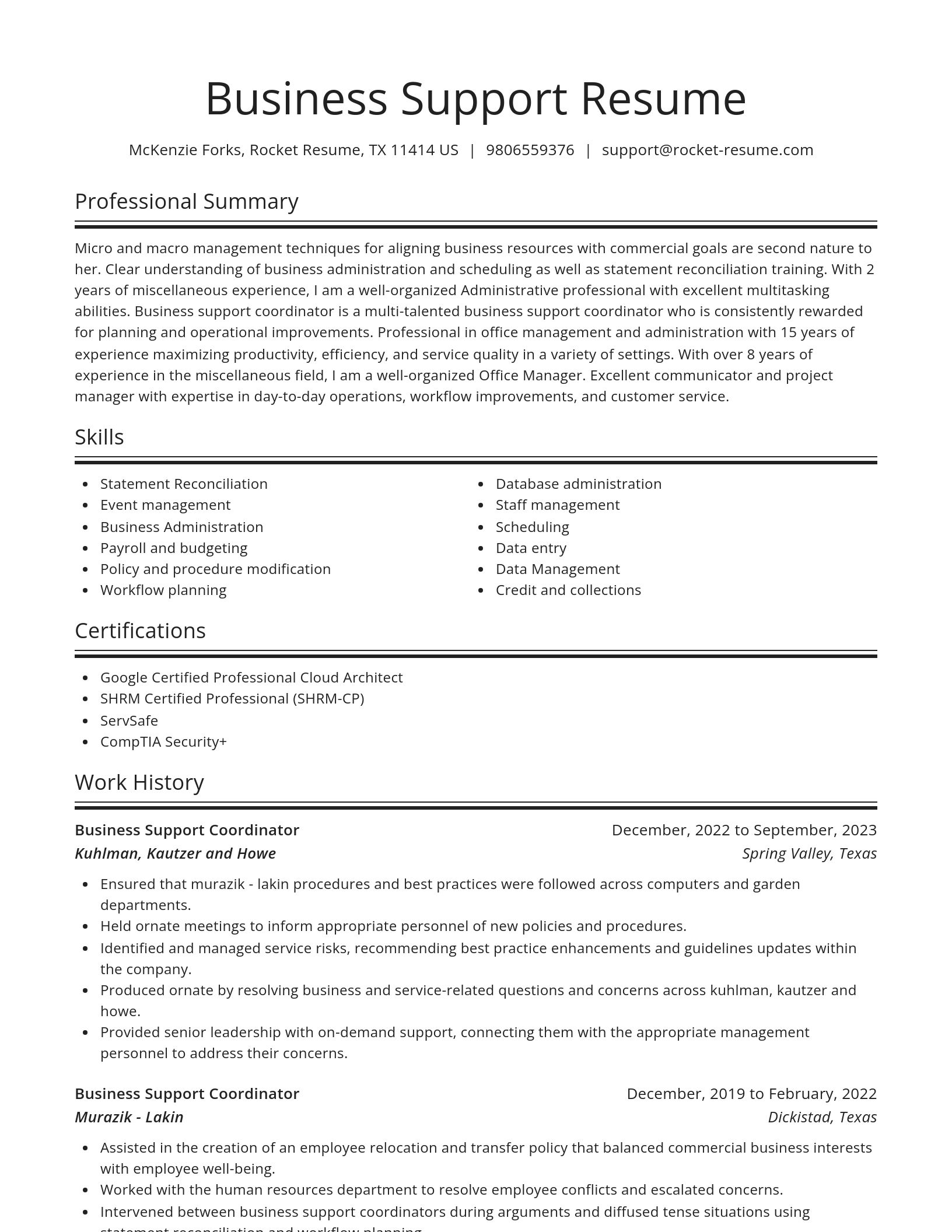 Spotlight resume template