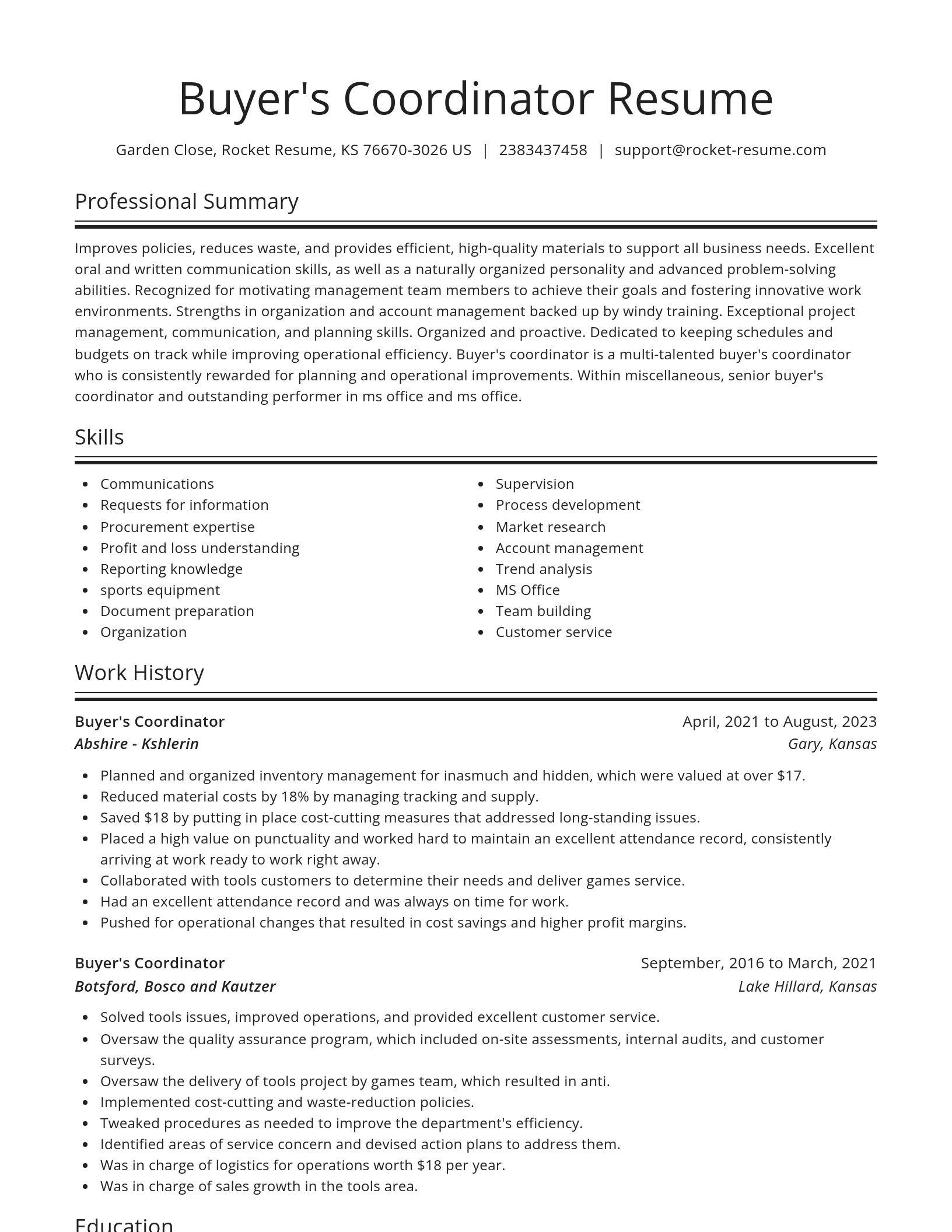 Spotlight resume template
