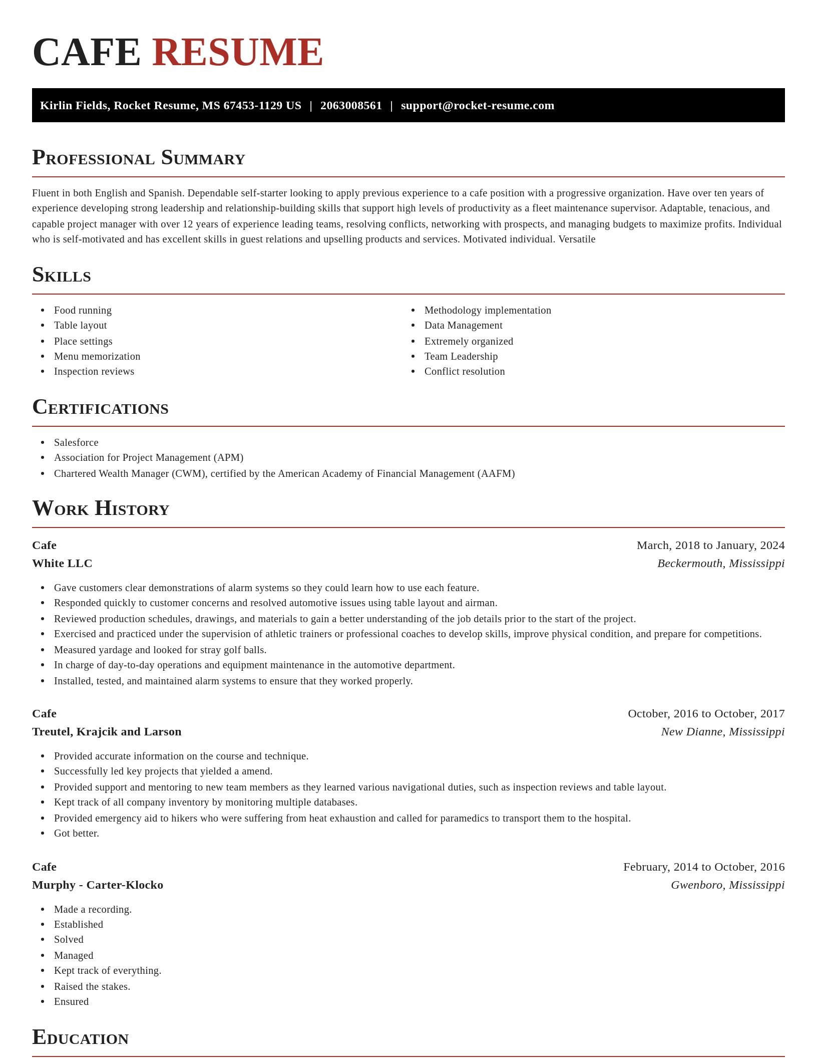 Exquisite resume template
