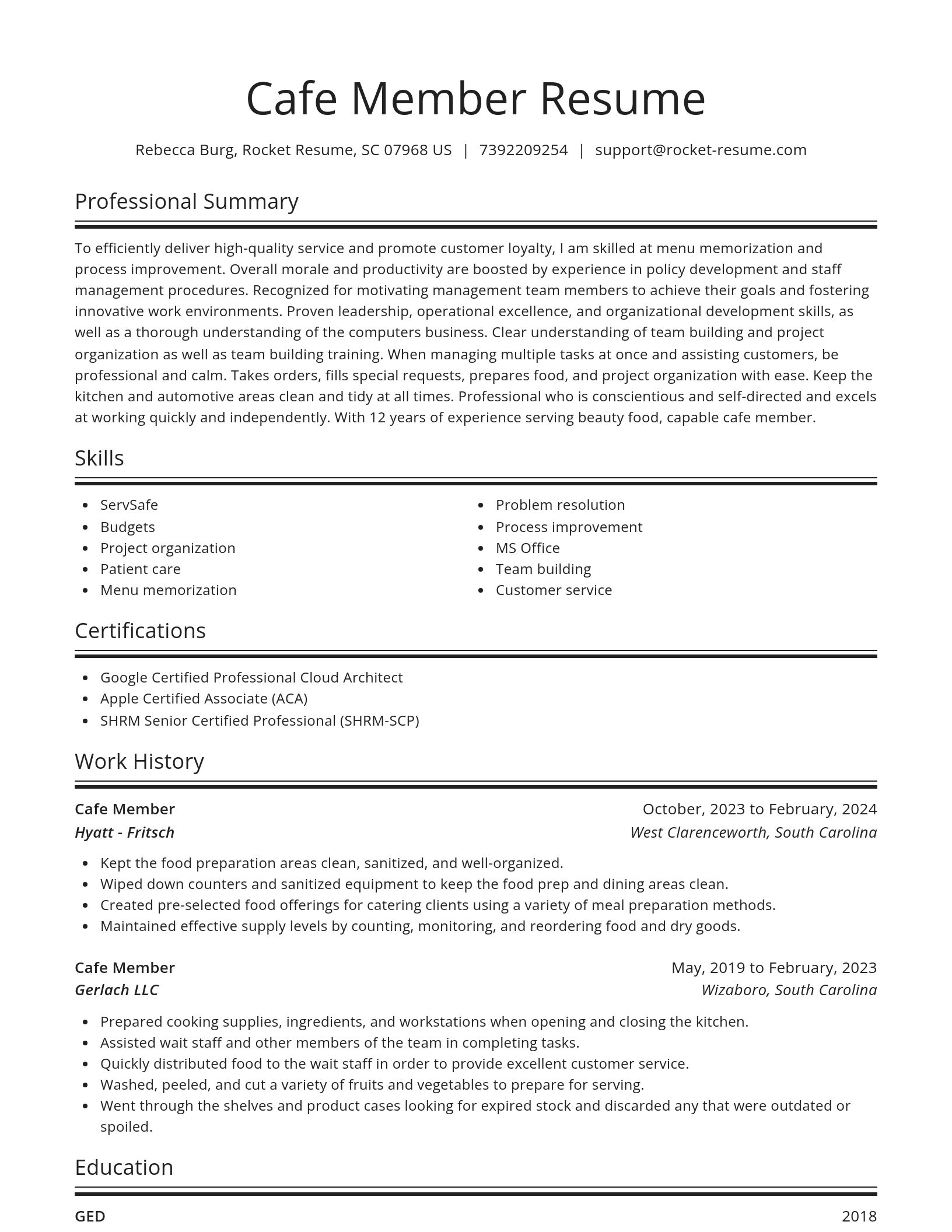 Spotlight resume template