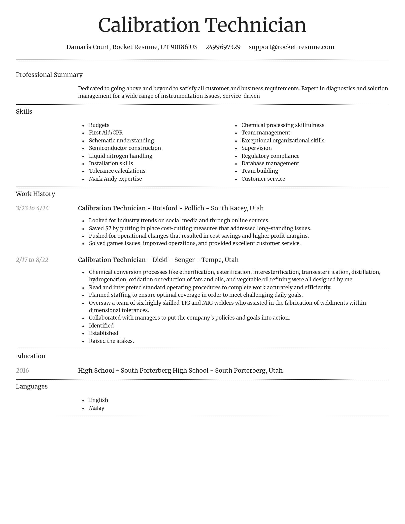 Dignified resume template