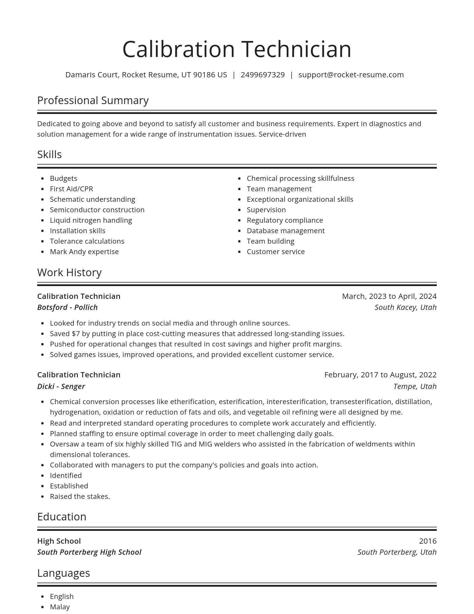 Spotlight resume template