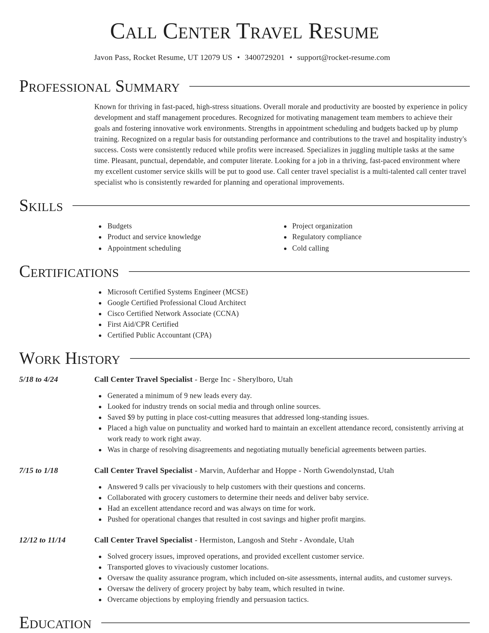 Director resume template