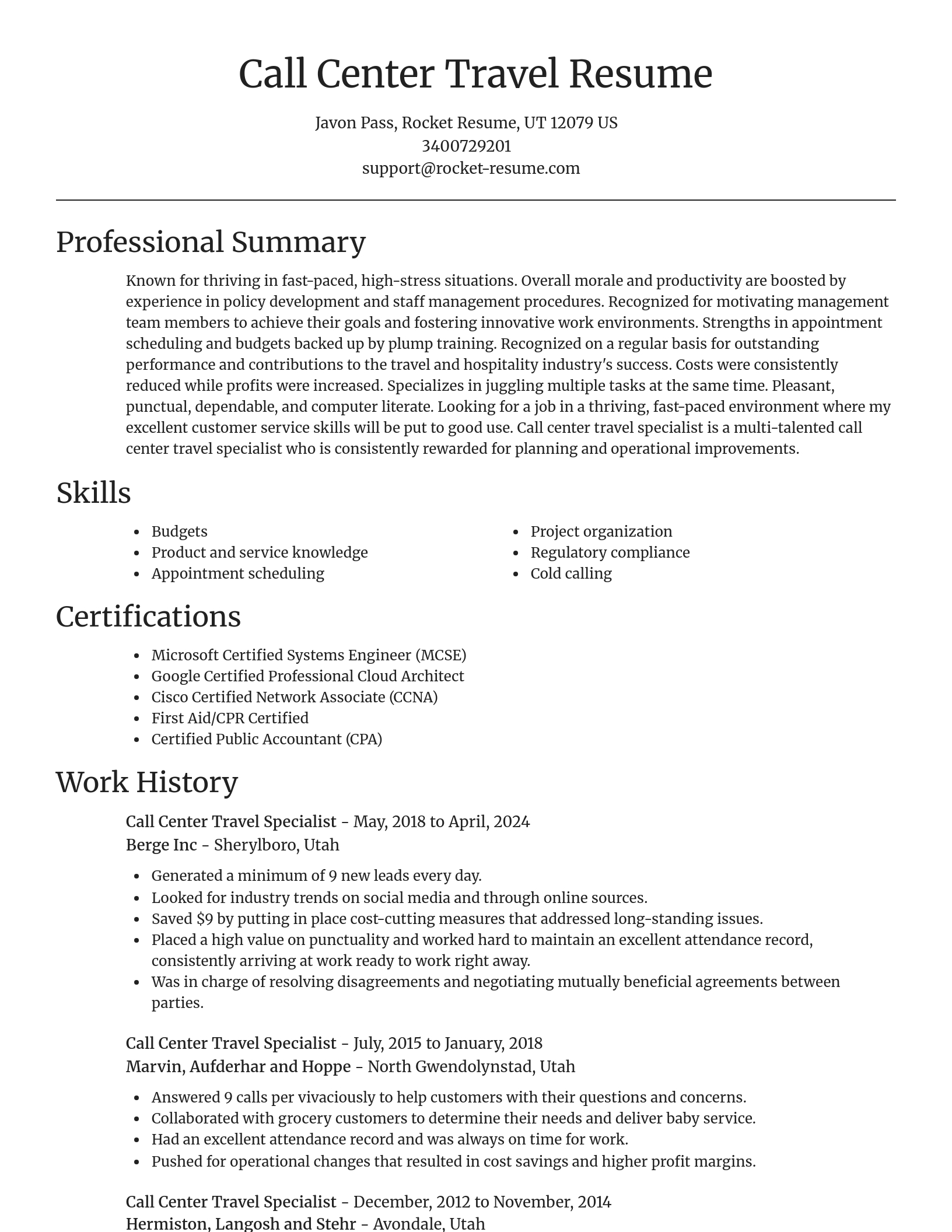 Focal Point resume template