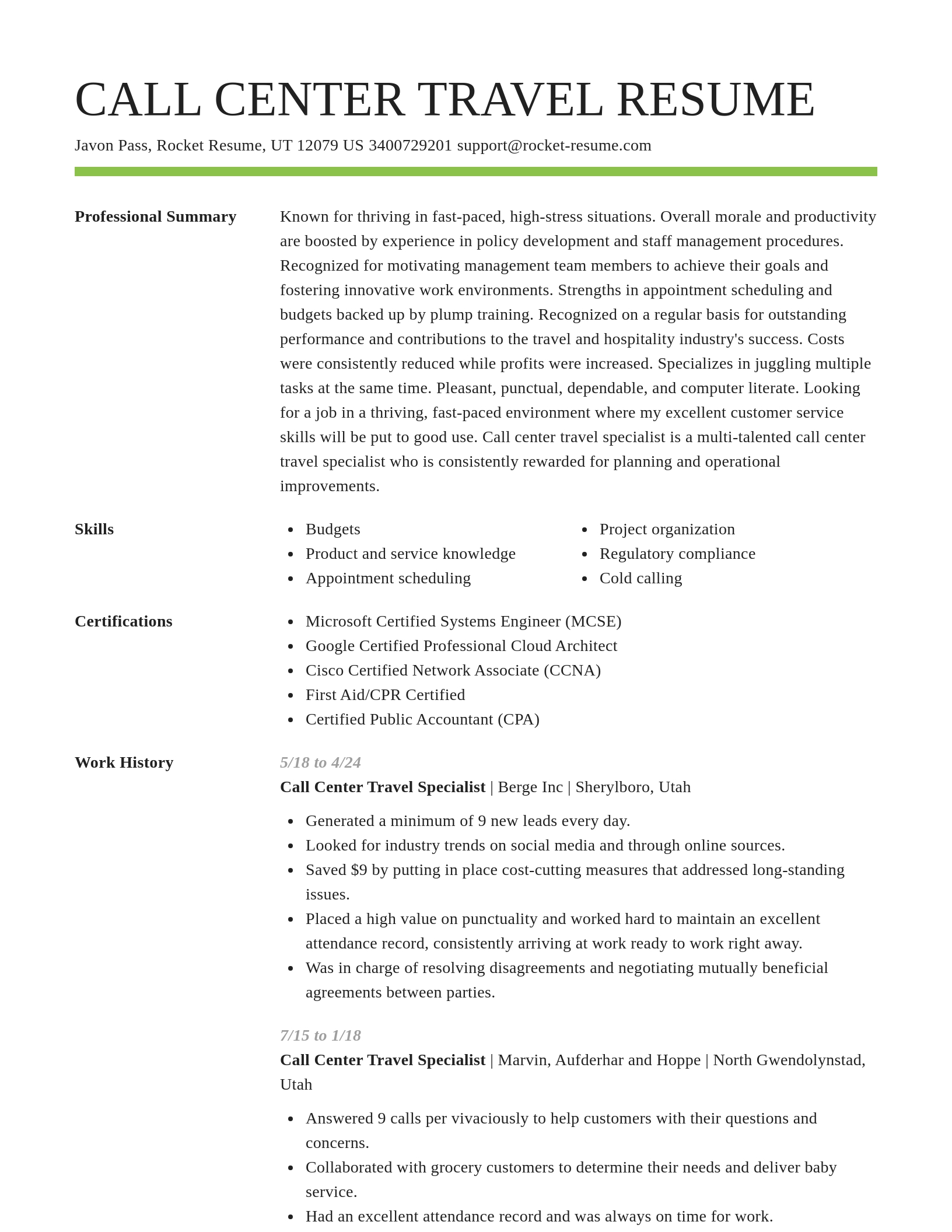 Smart resume template