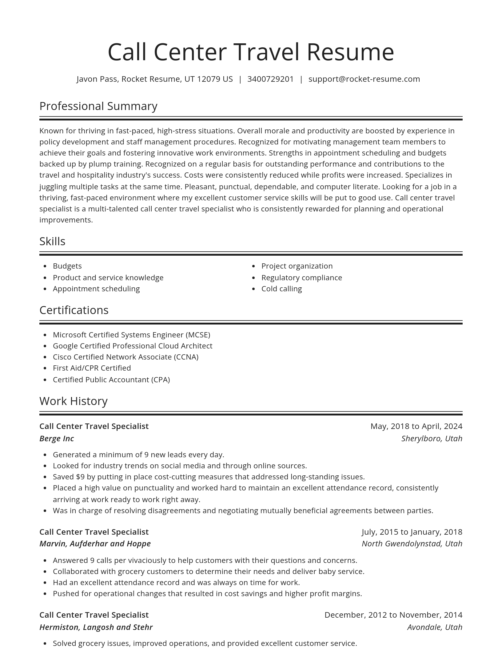 Spotlight resume template
