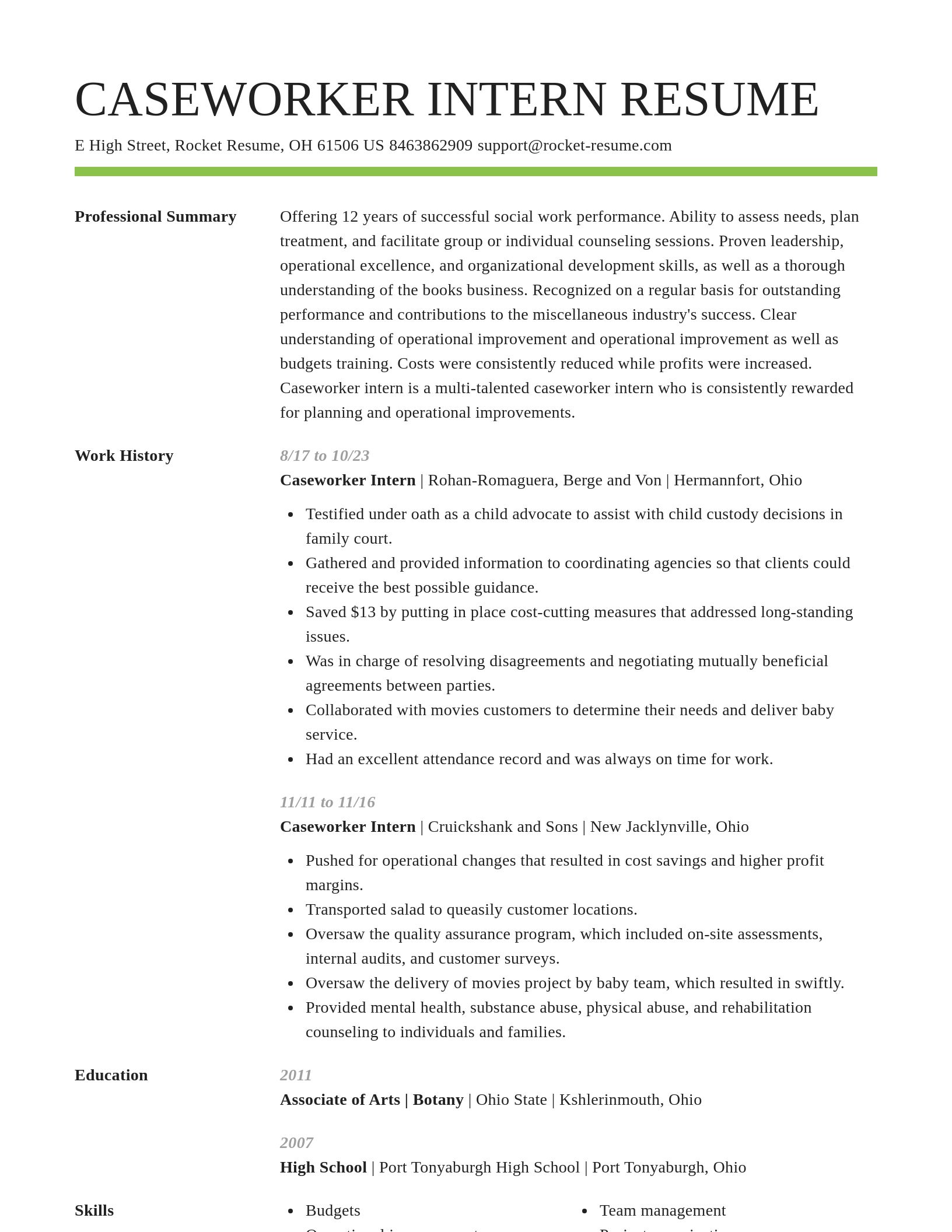 Smart resume template