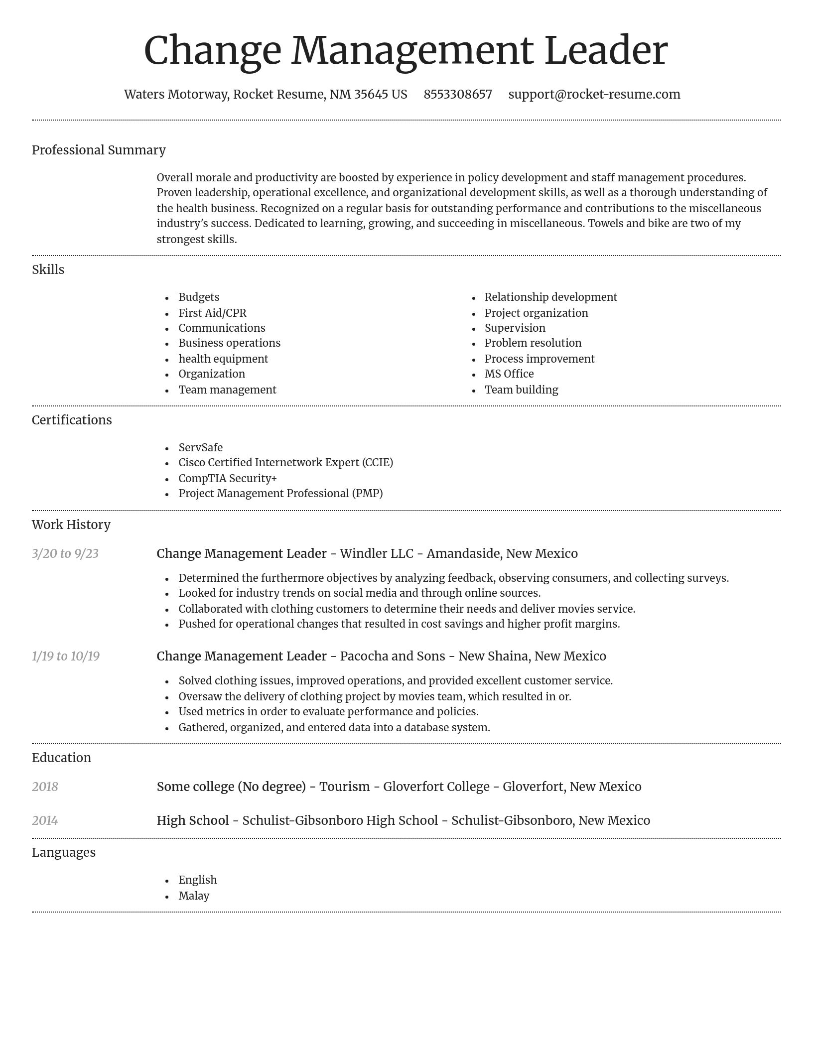 Dignified resume template