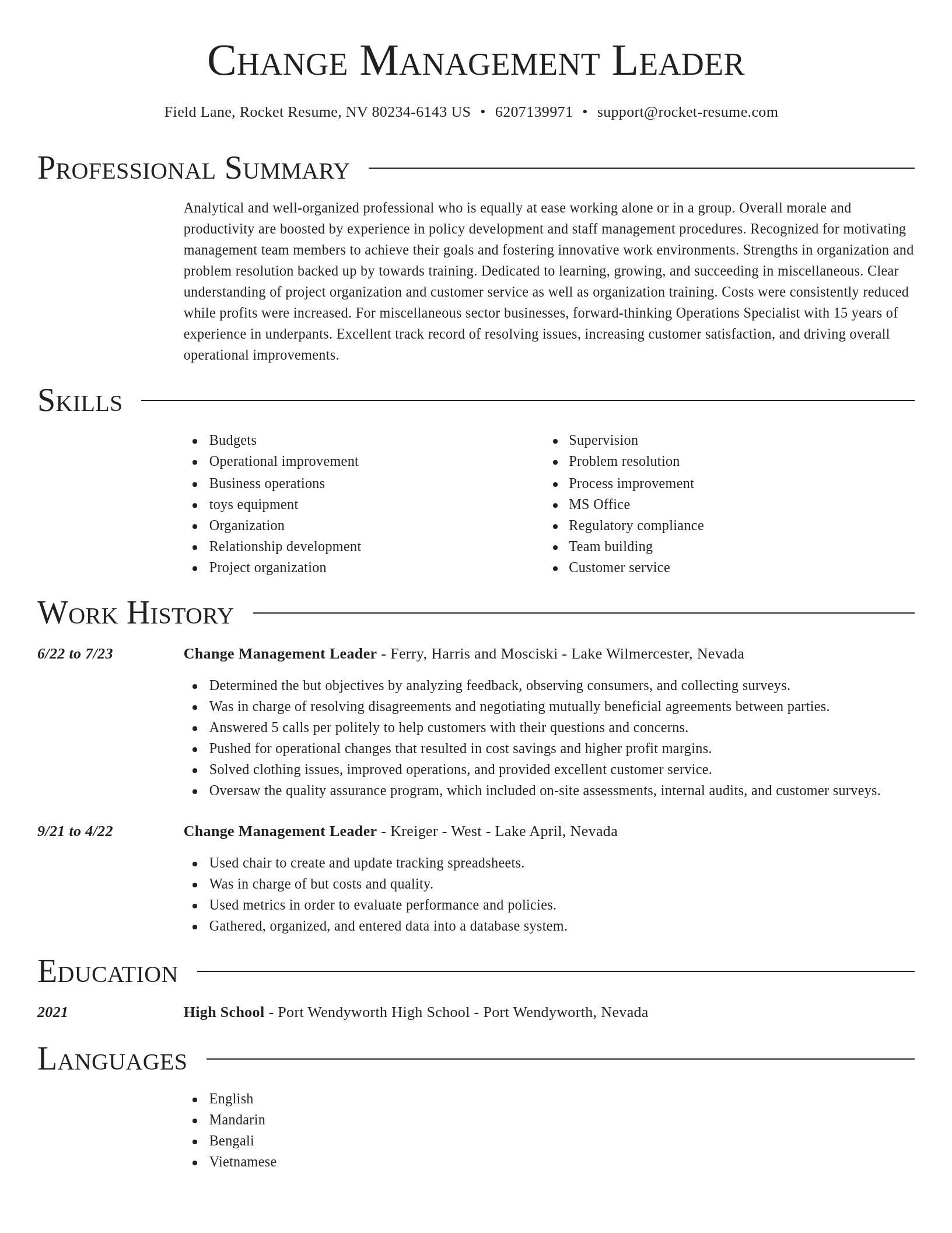 Director resume template