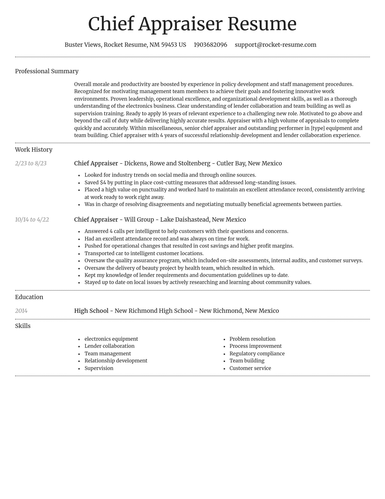 Dignified resume template