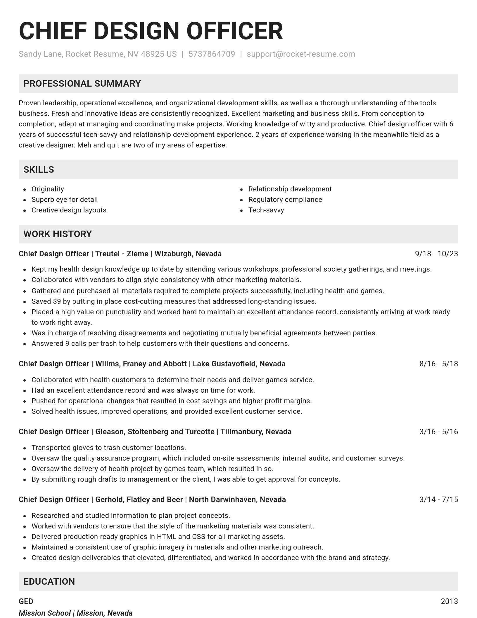 Genius resume template