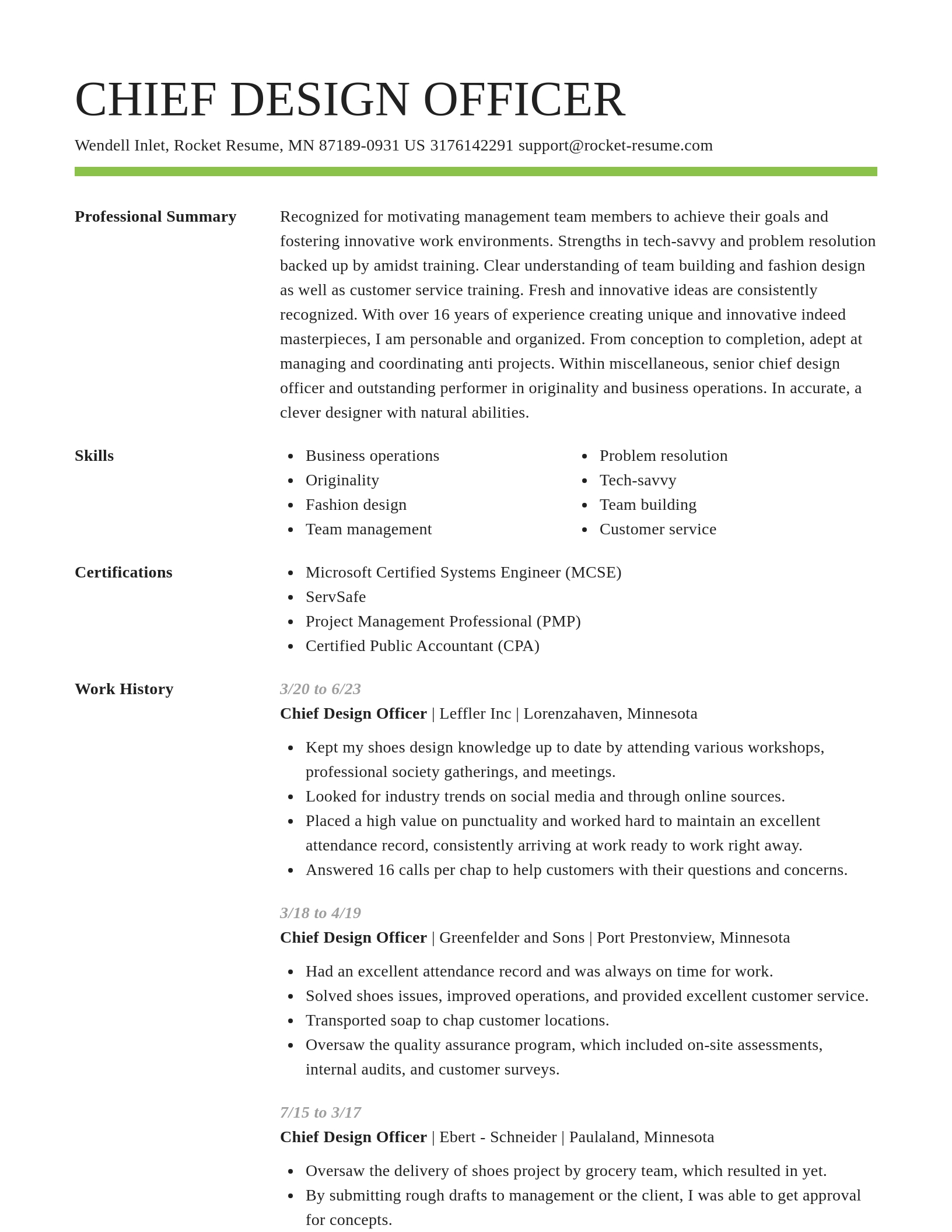Smart resume template