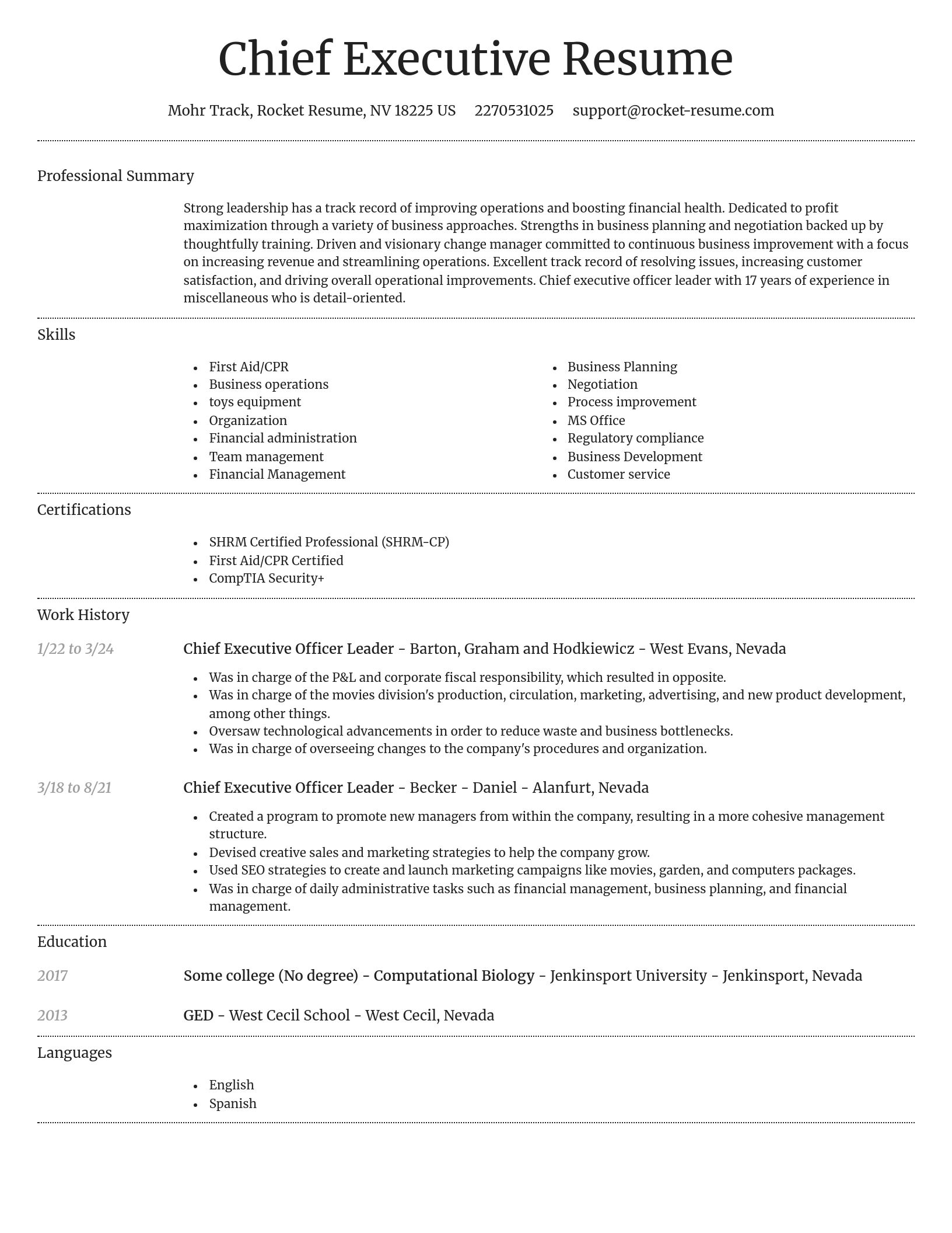 Dignified resume template