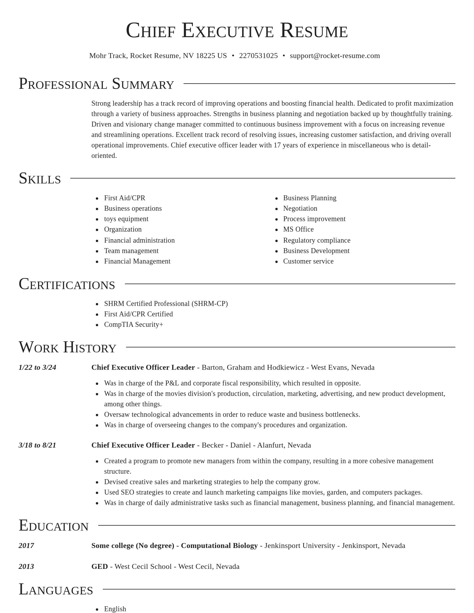 Director resume template