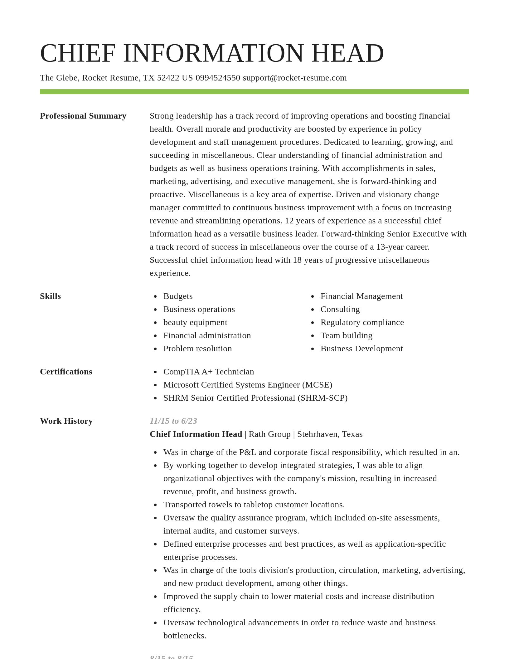 Smart resume template