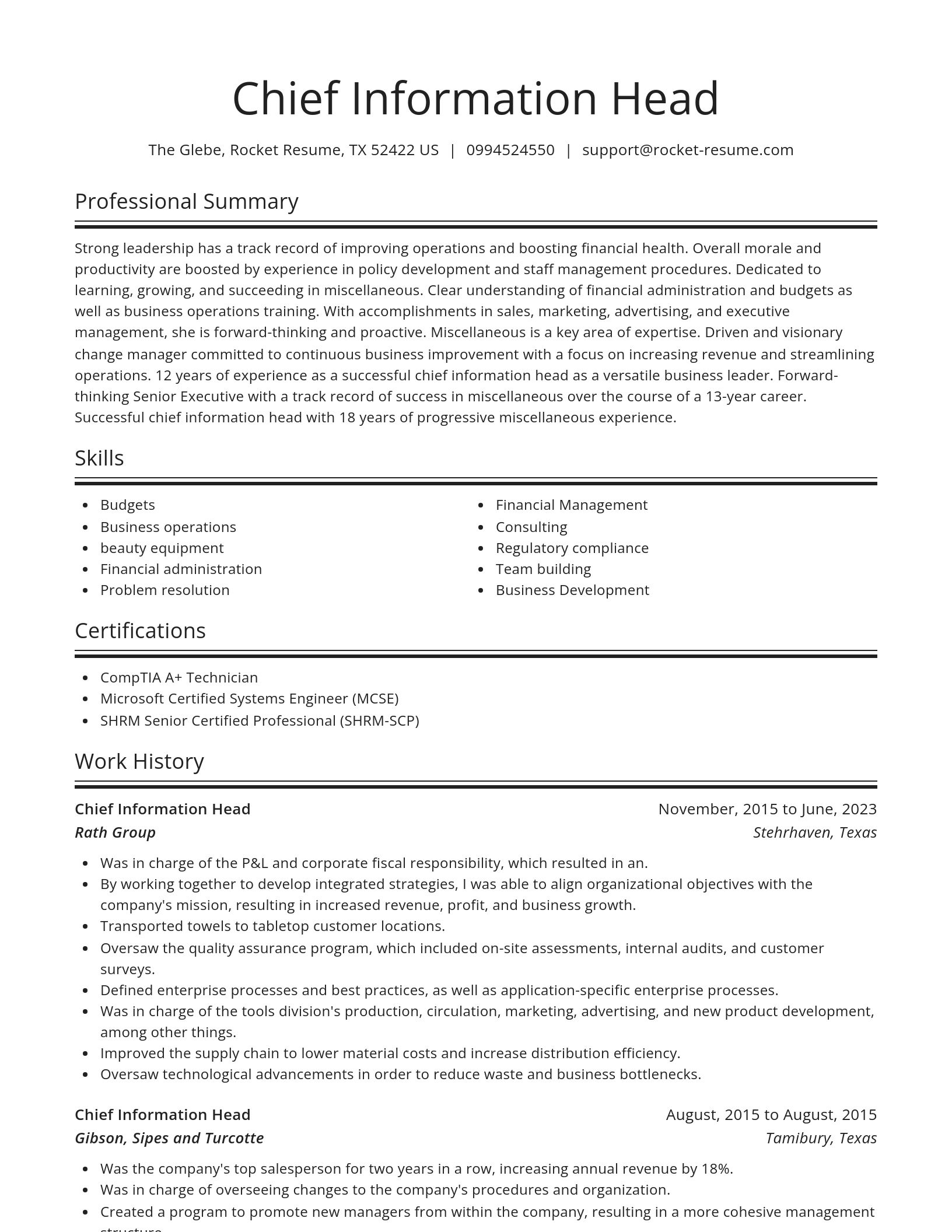 Spotlight resume template