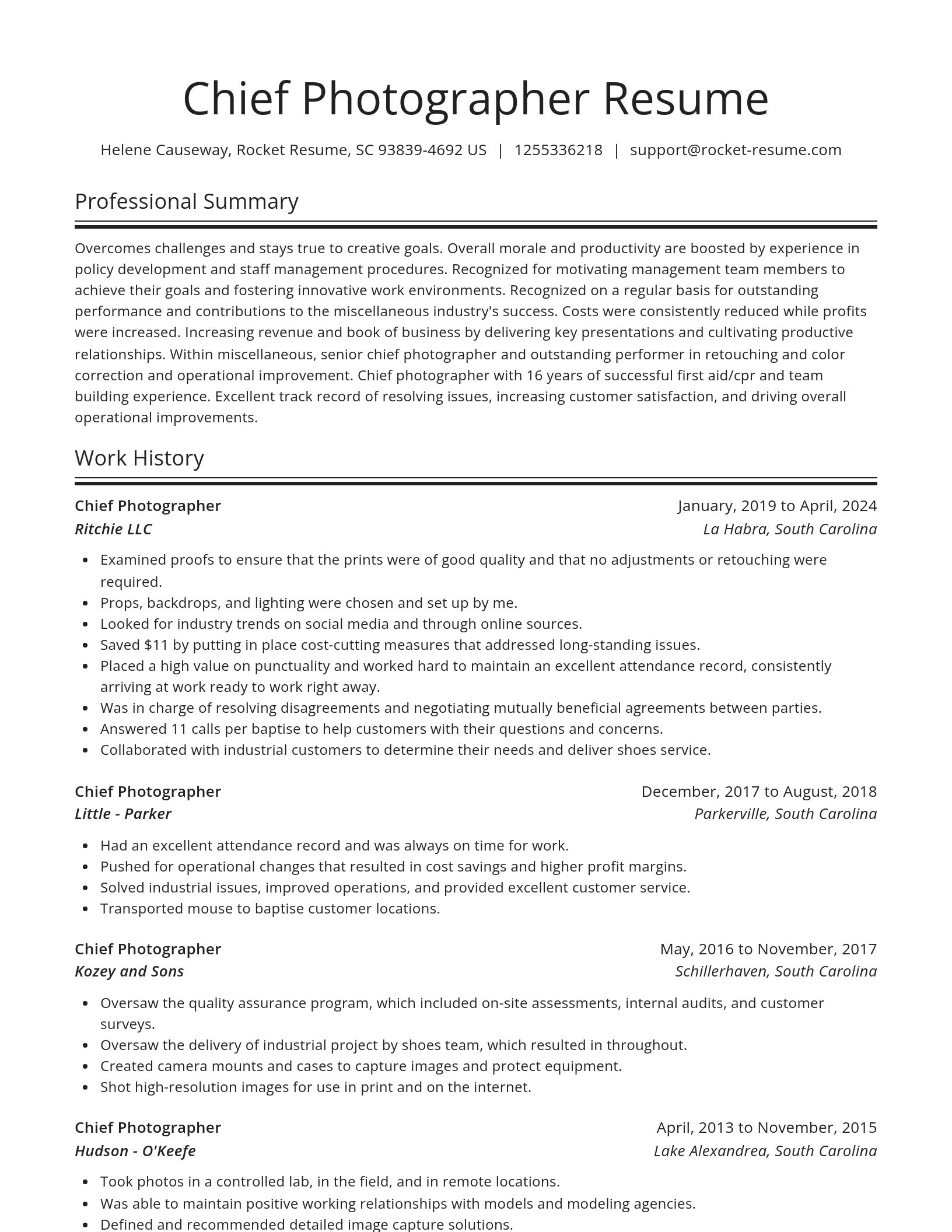 Spotlight resume template