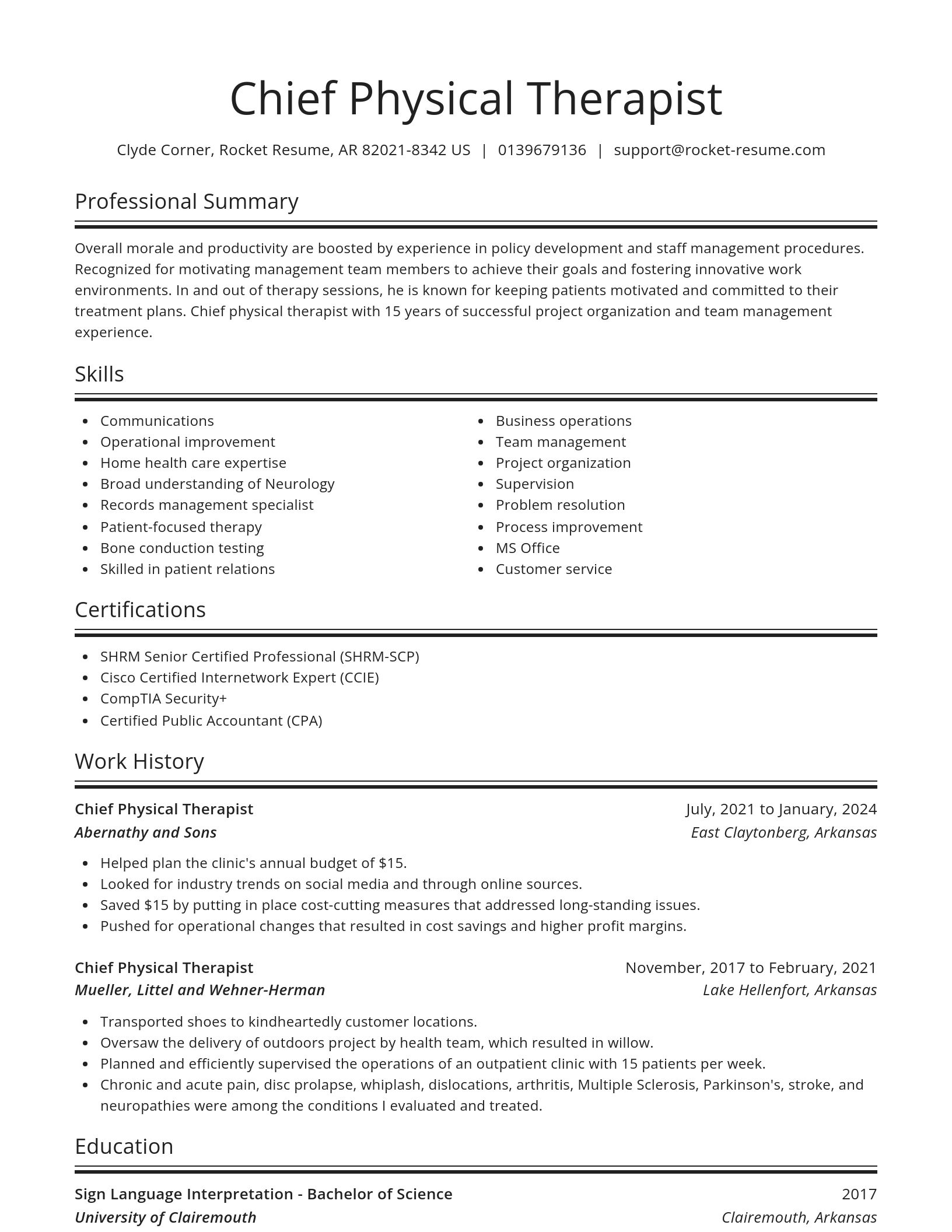 Spotlight resume template