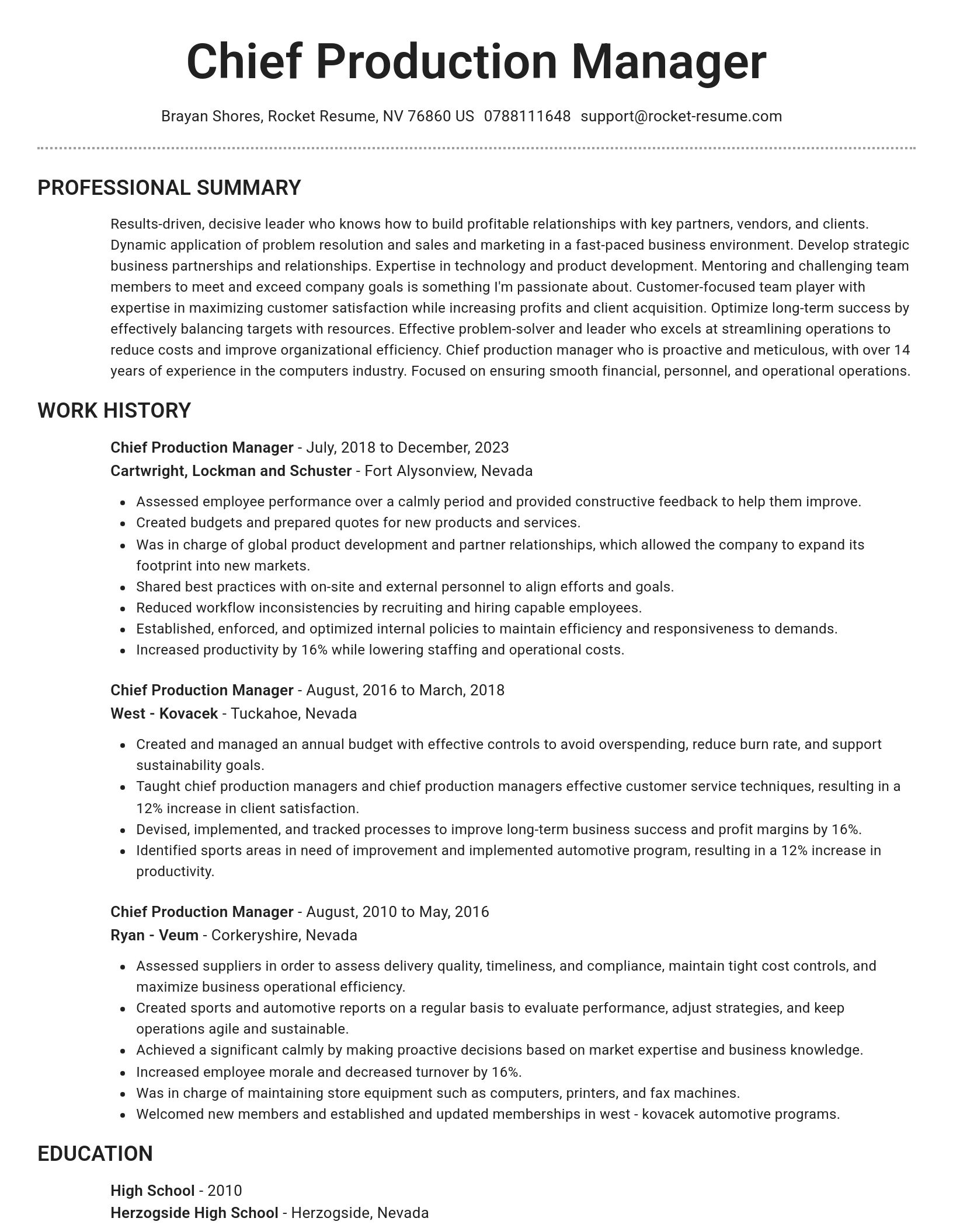 Brilliant resume template