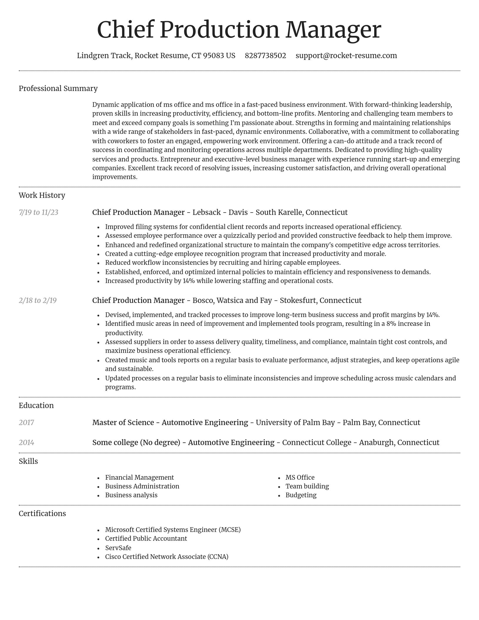 Dignified resume template