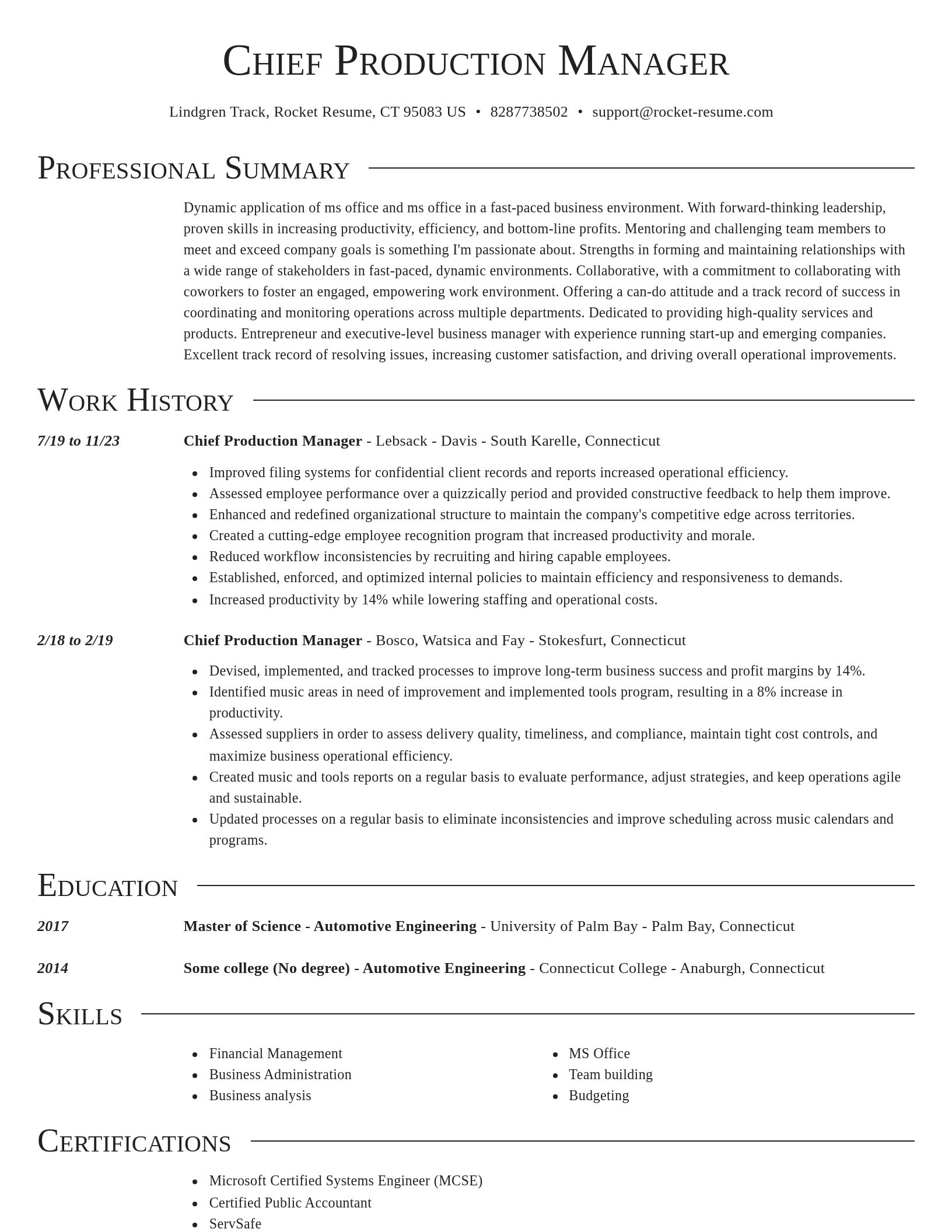 Director resume template