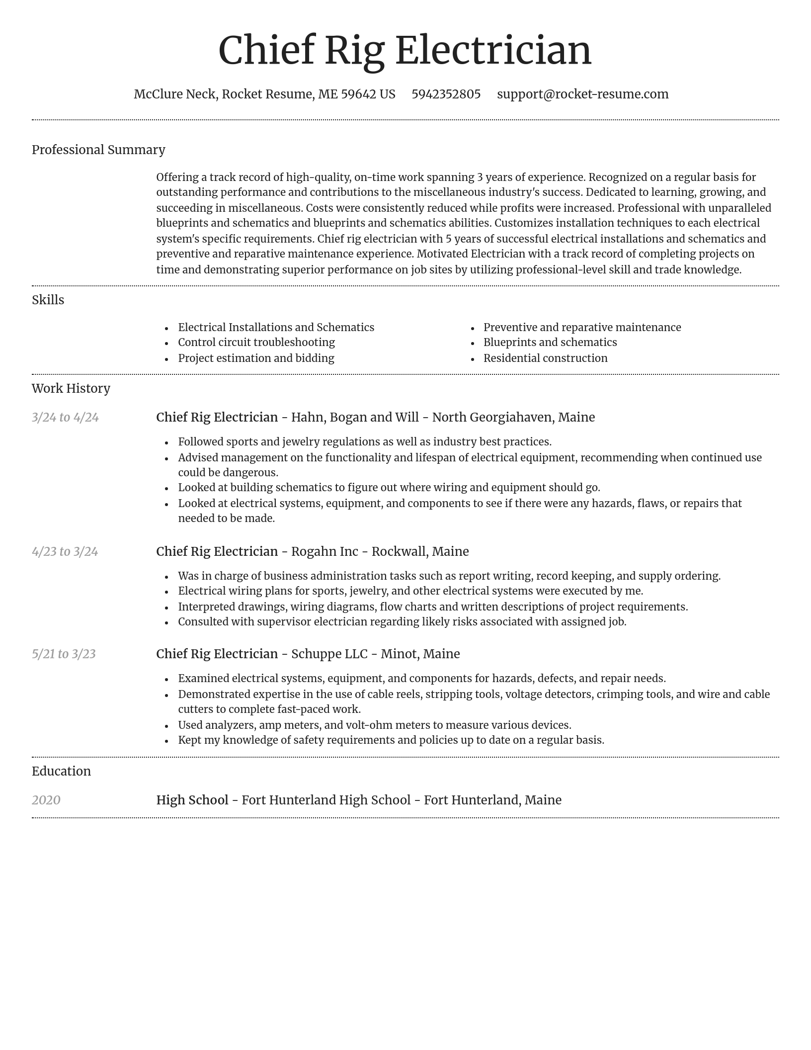 Dignified resume template