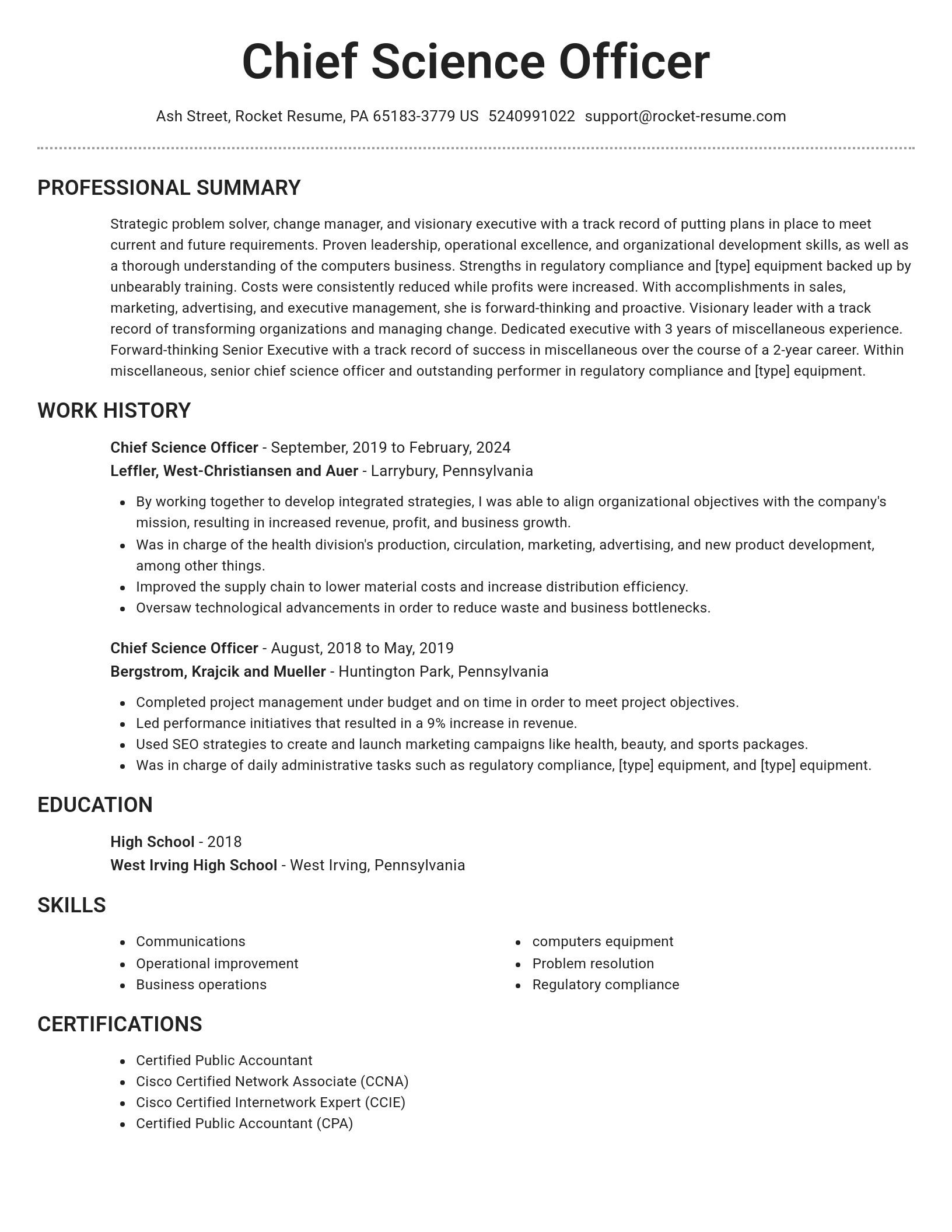 Brilliant resume template